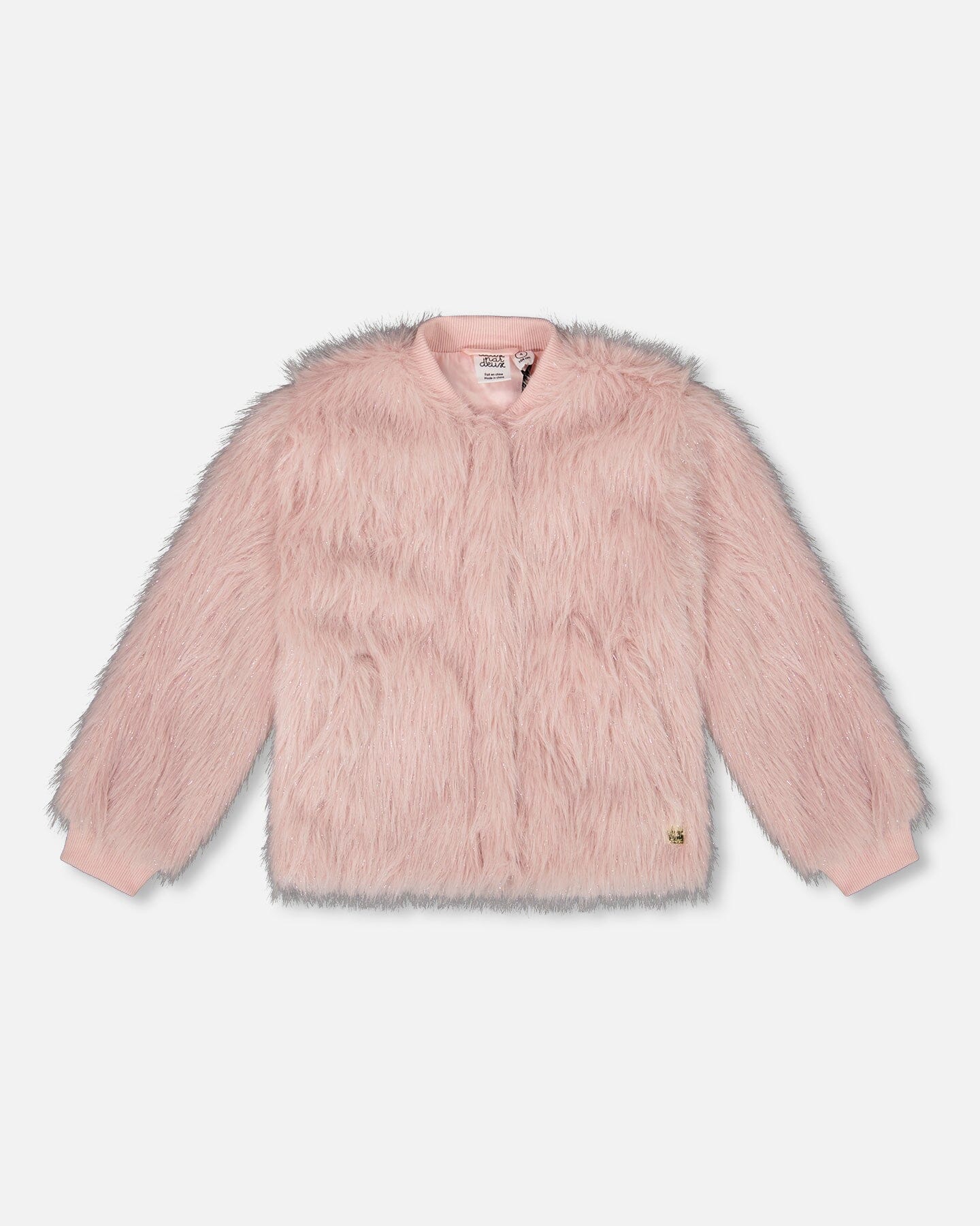 Short Faux Fur Coat Dusty Pink - Deux par Deux