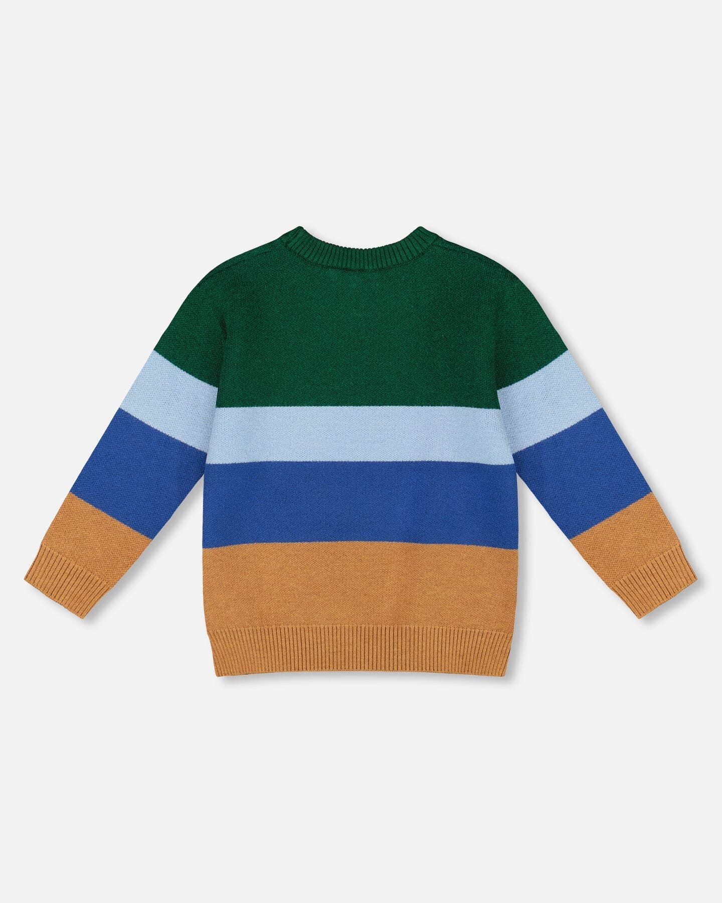 Long Sleeve Knit Sweater Blue, Green And Brown - Deux par Deux