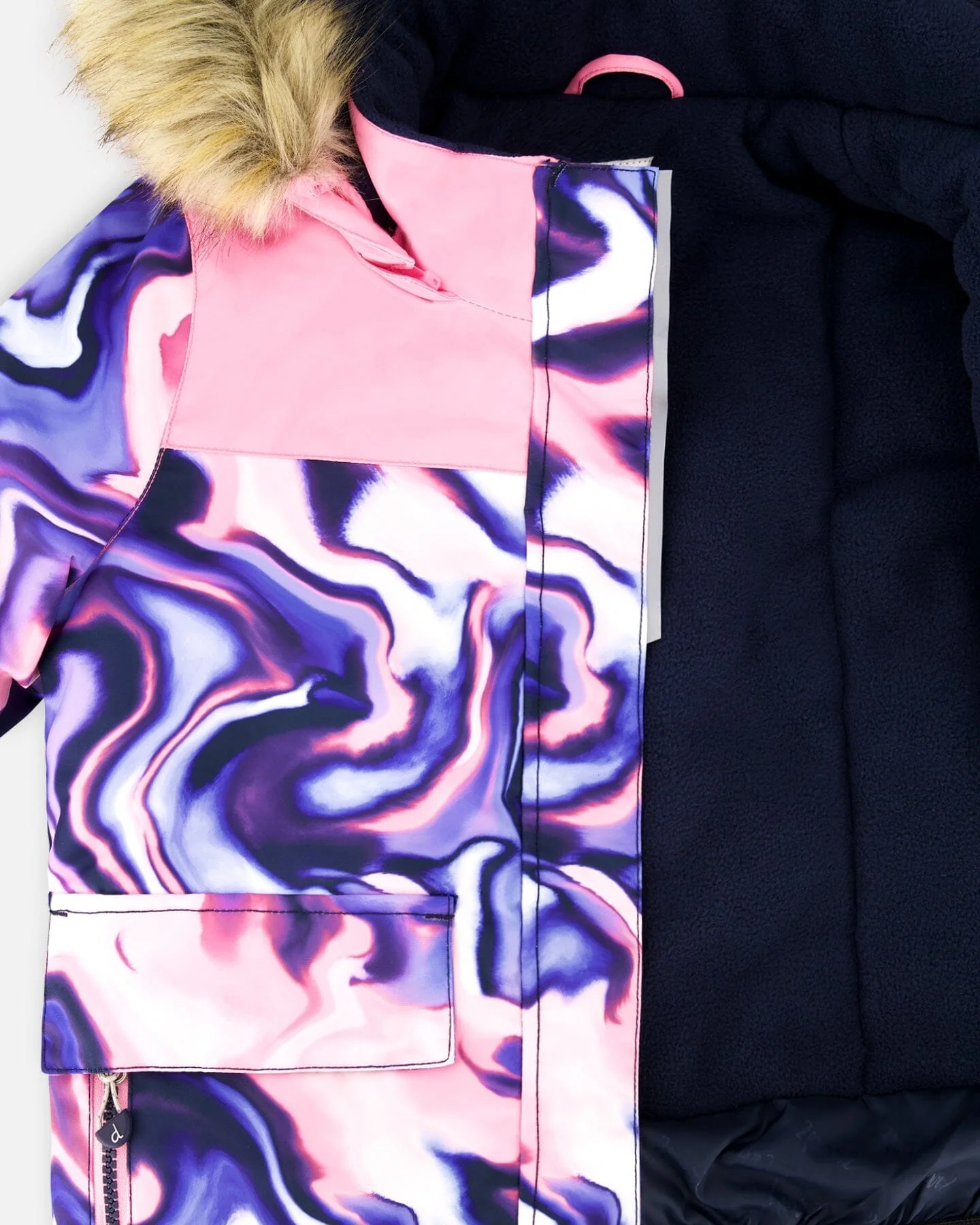 Two-Piece Discover Snowsuit With Printed Jacket Navy Blue - Deux par Deux