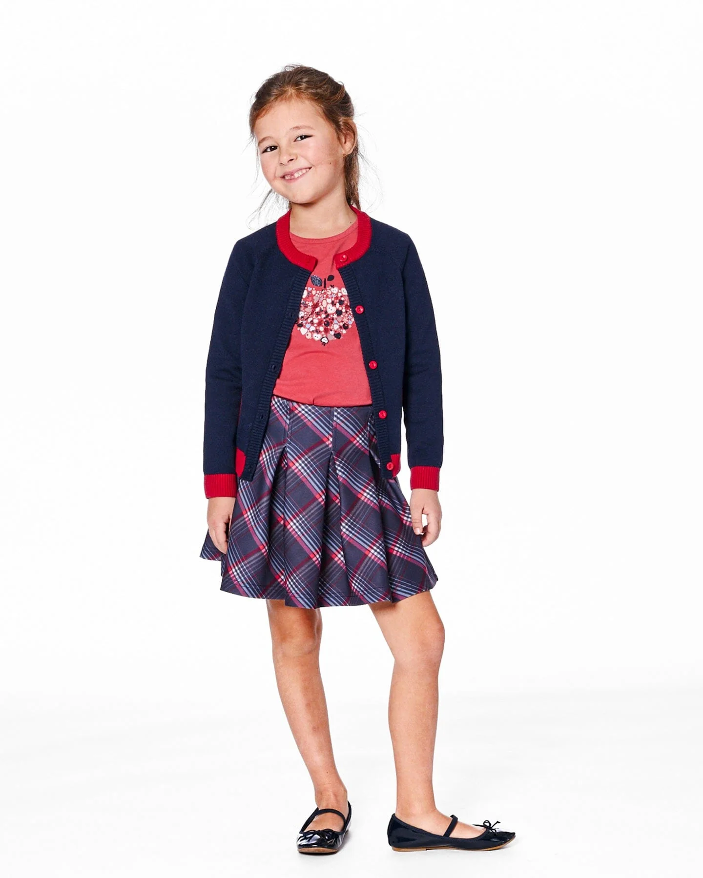 Organic Cotton T-Shirt Red With Mini Apples - Deux par Deux