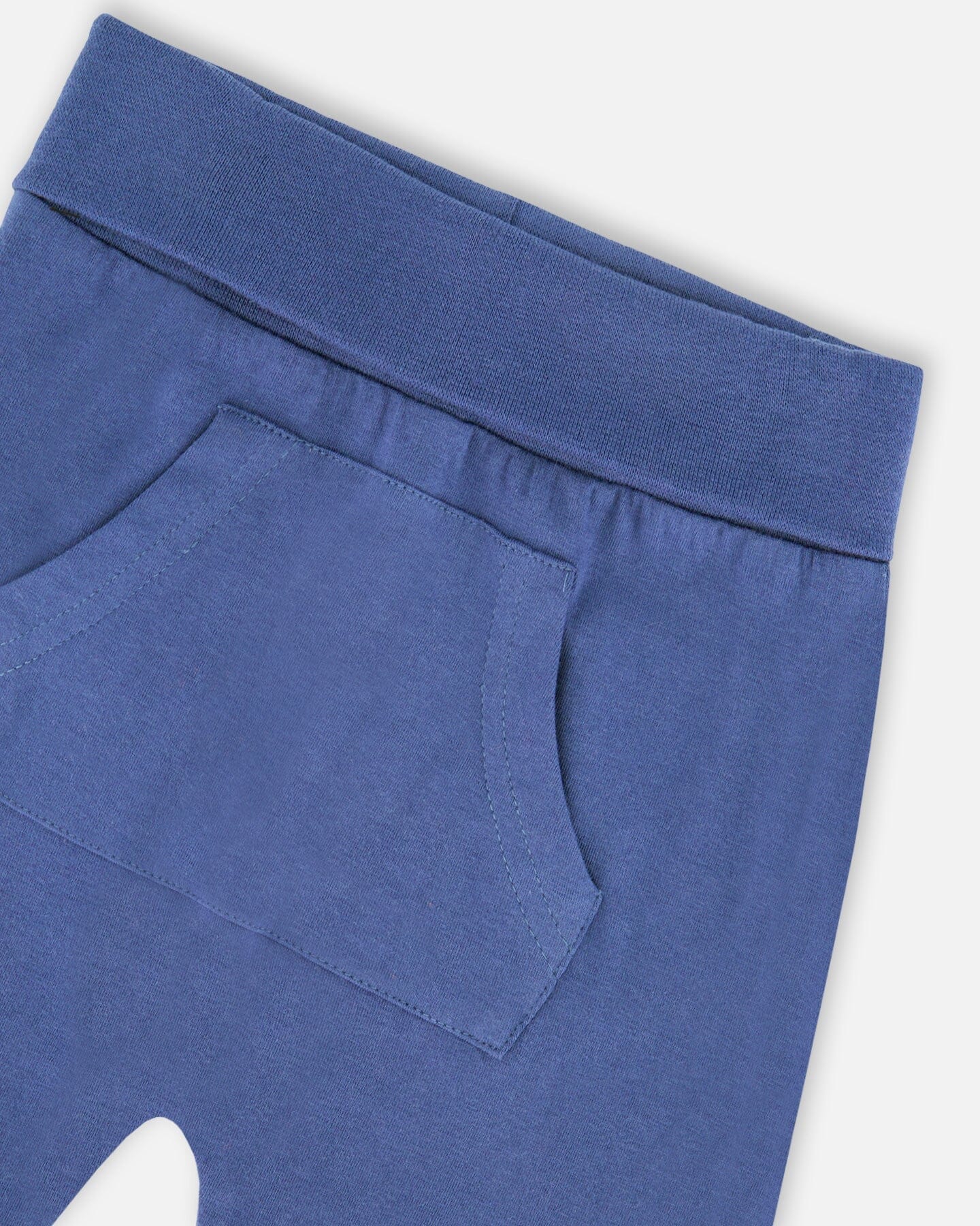 Organic Cotton Jersey Two-Piece Top And Pant Set Blue - Deux par Deux