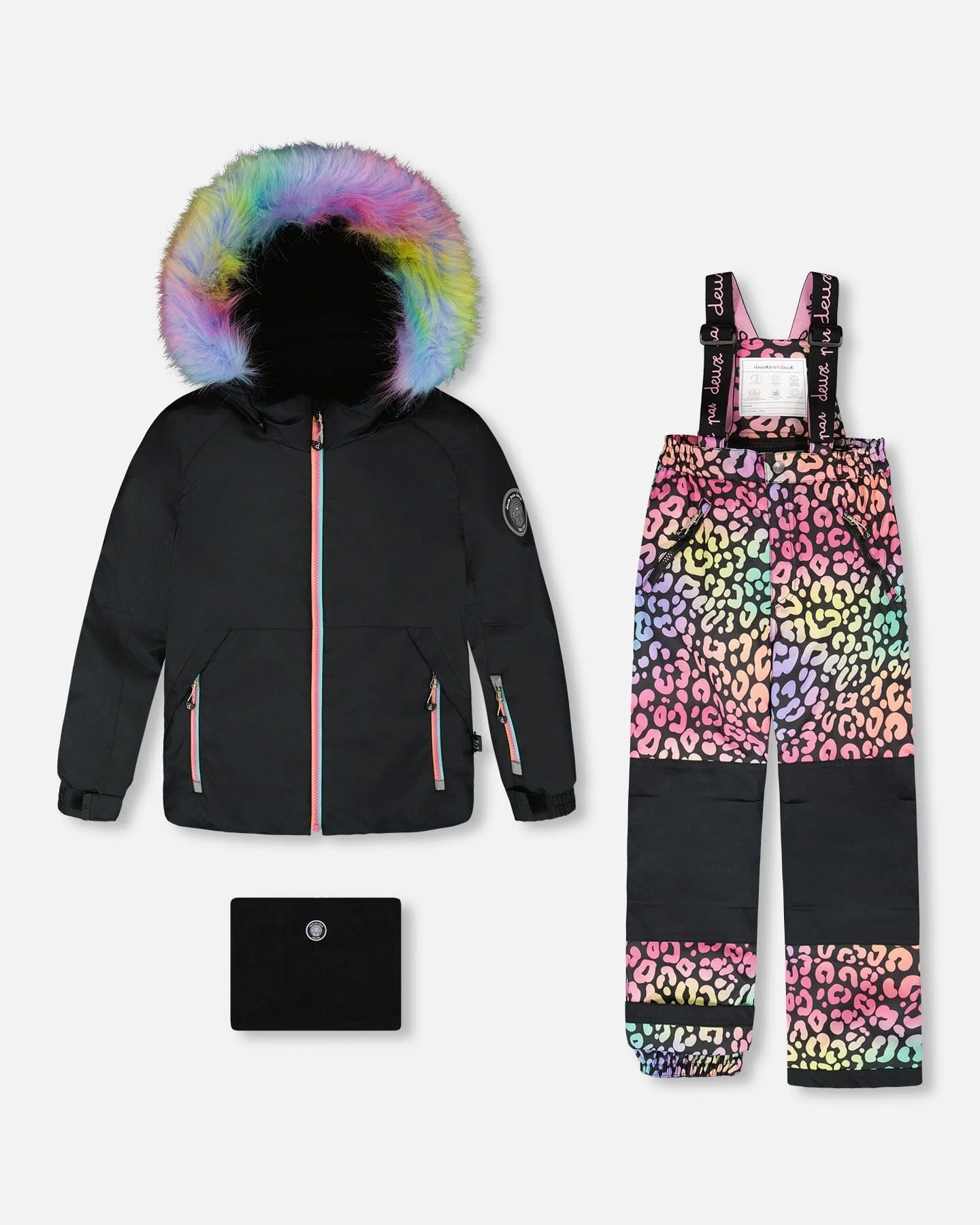 Two-Piece Play Snowsuit Rainbow Leopard - Deux par Deux