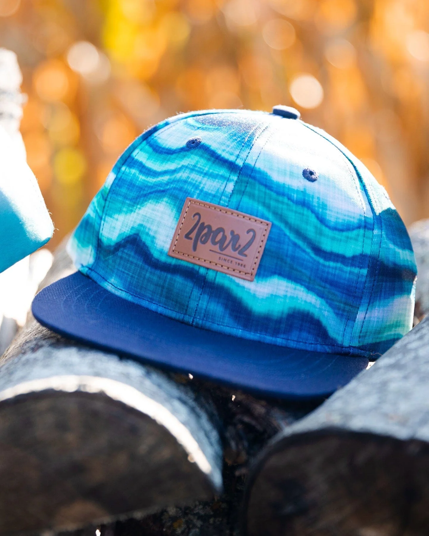 Printed Cap Blue Wave And Black - Deux par Deux