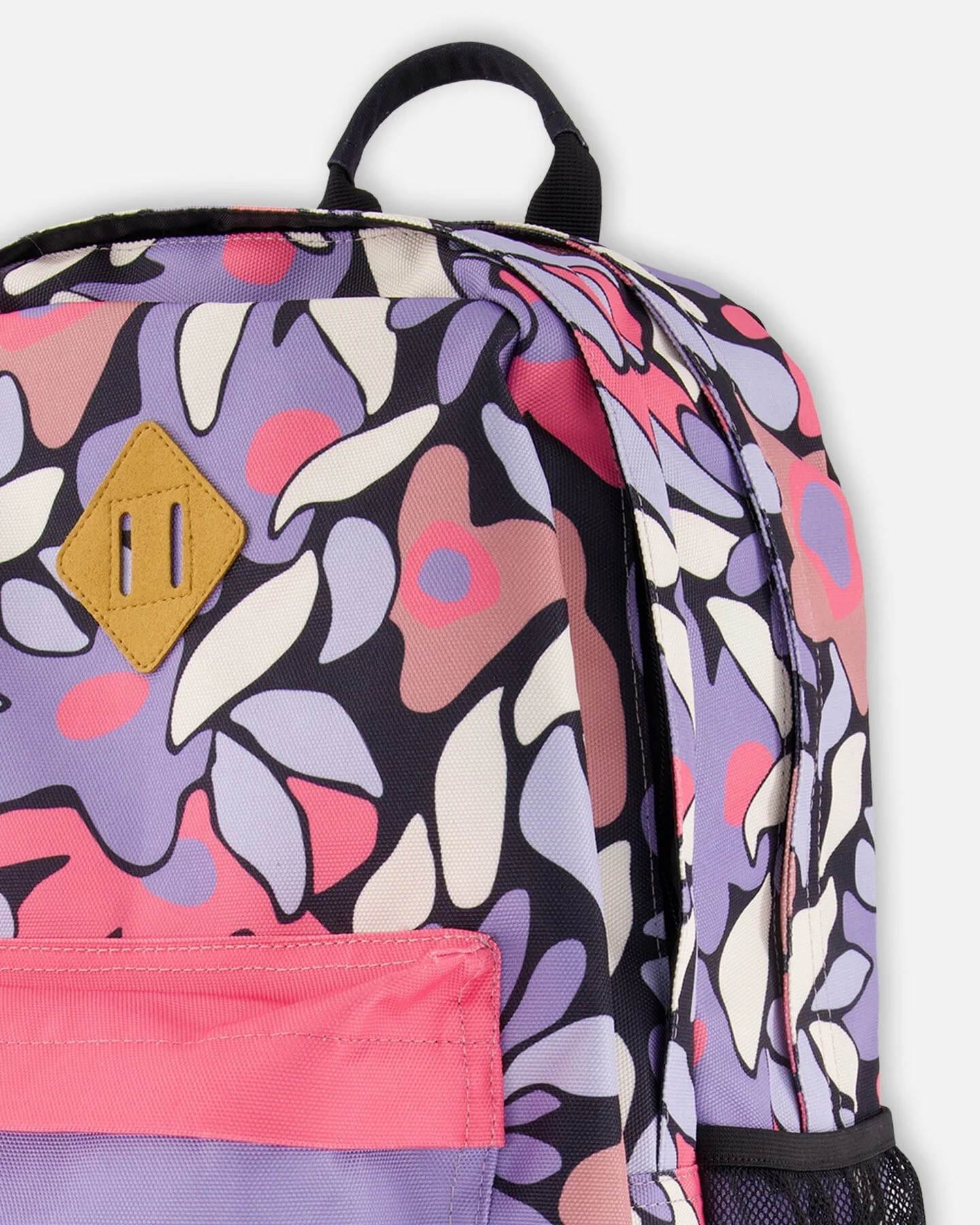 Kids Backpack Black Retro Flower Print - Deux par Deux