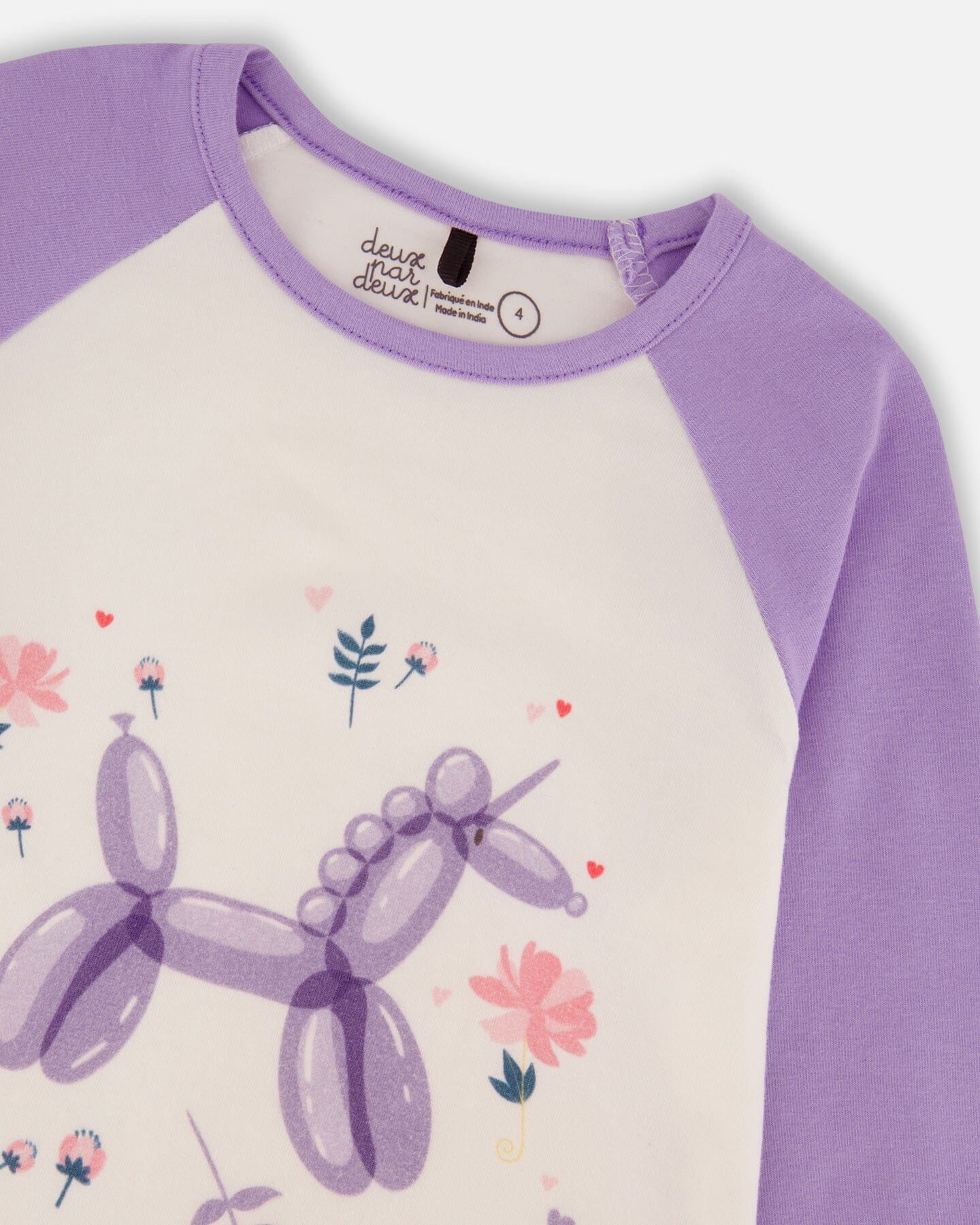 Jersey Raglan Sleeve Tee Lavender - Deux par Deux