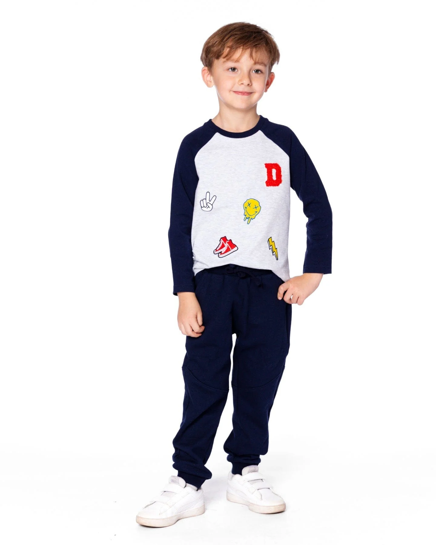 Organic Cotton Raglan Sleeve Tee Shirt Light Heather Grey - Deux par Deux