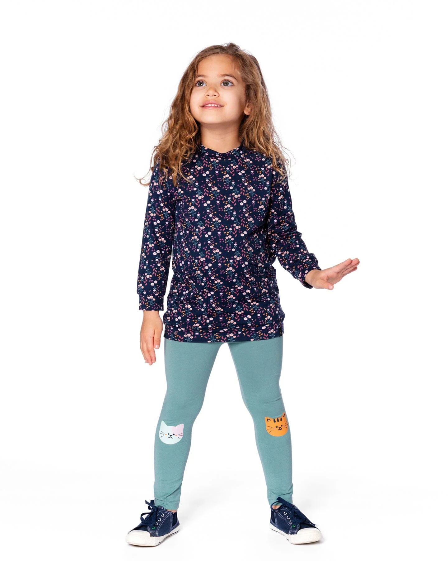 Tunic And Leggings Set Navy Floral - Deux par Deux