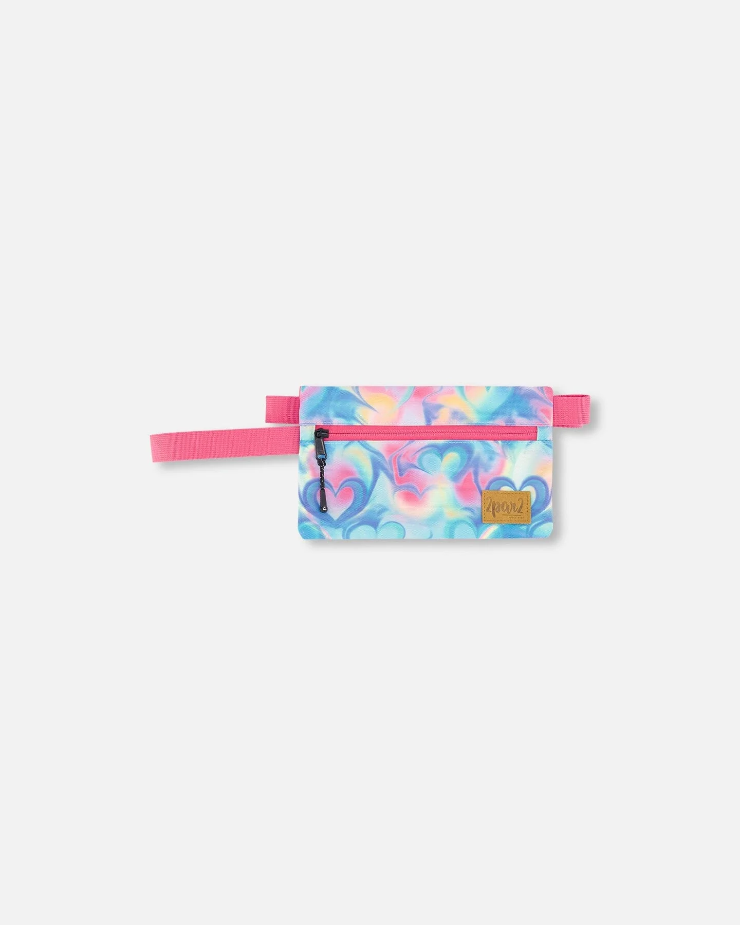 Double Pencil Case Rainbow Heart Print - Deux par Deux