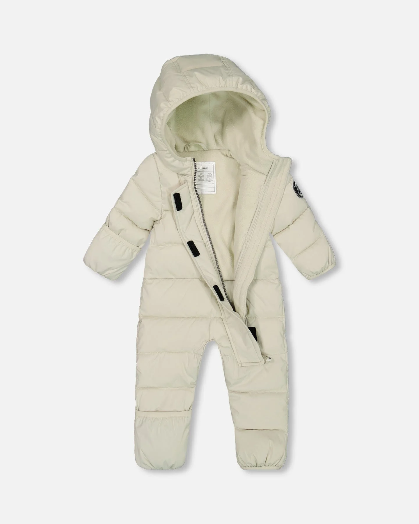 One-Piece Baby Cloud Compressible Snowsuit Designed For Car Seat Off-White - Deux par Deux