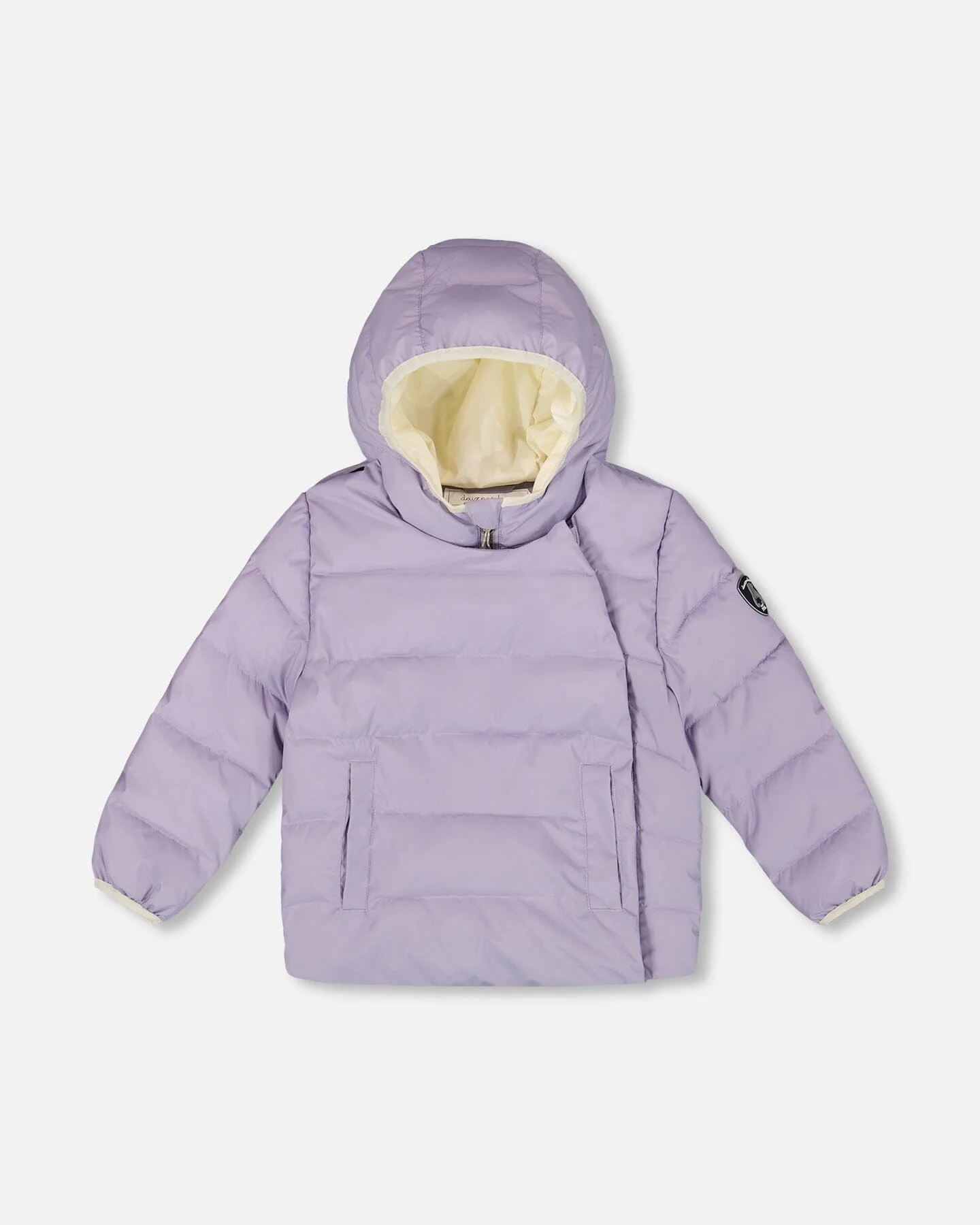 Compressible Winter Puffy Coat Designed For Car Seat Purple Gray - Deux par Deux