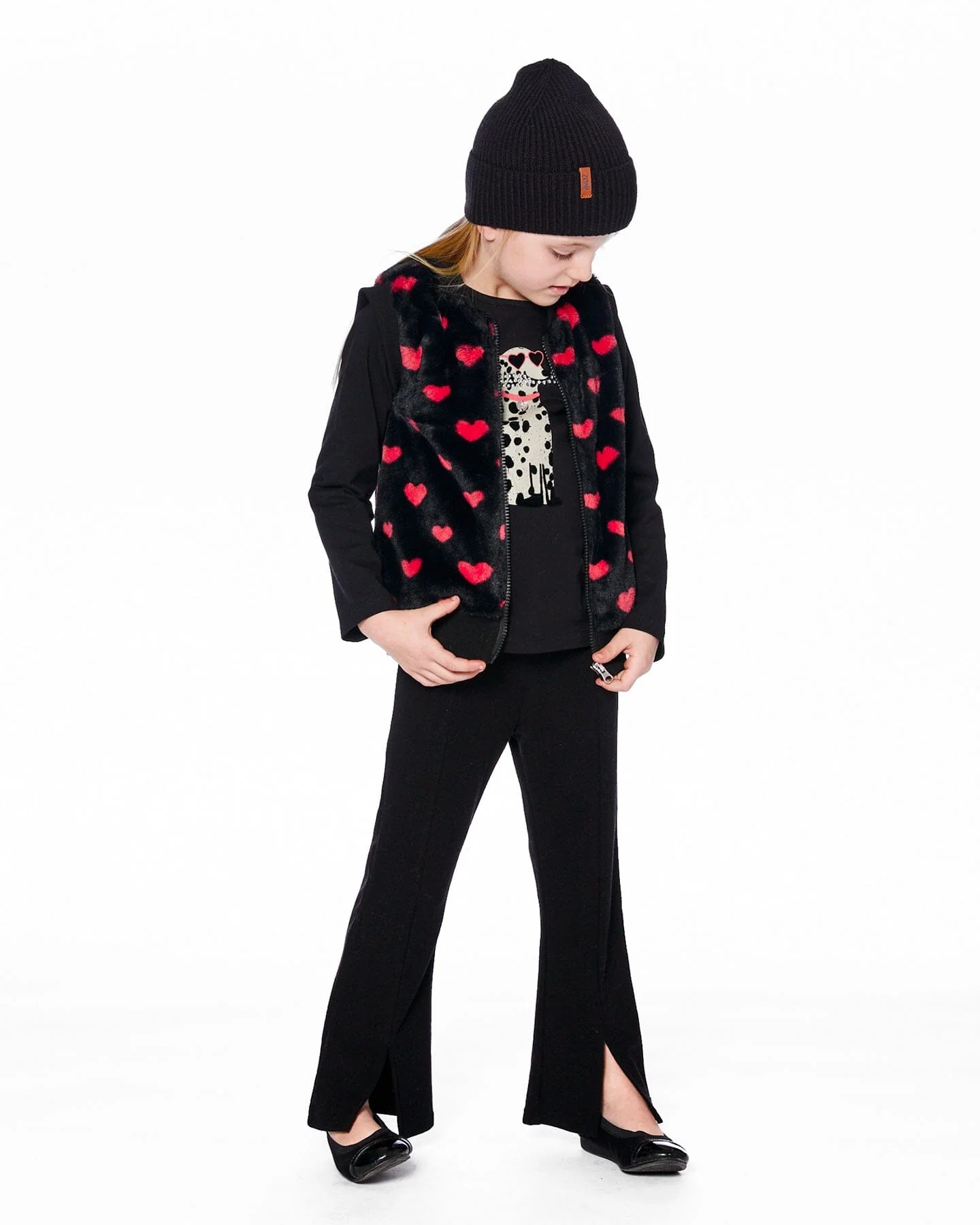 Ribbed Leggings Bootleg With Slit Black - Deux par Deux