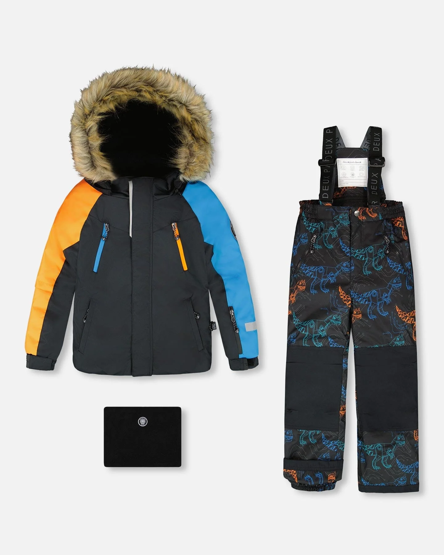 Two-Piece Play Snowsuit Robot Dinosaur Print - Deux par Deux