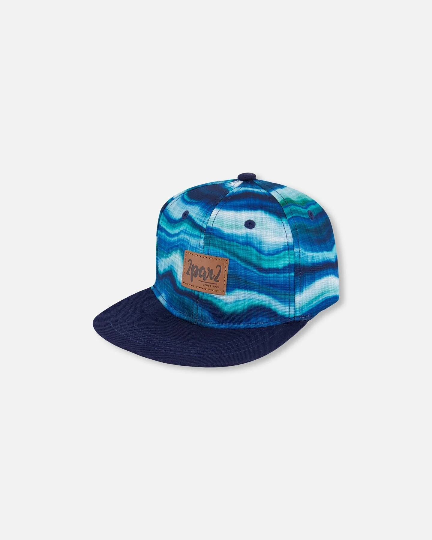 Printed Cap Blue Wave And Black - Deux par Deux