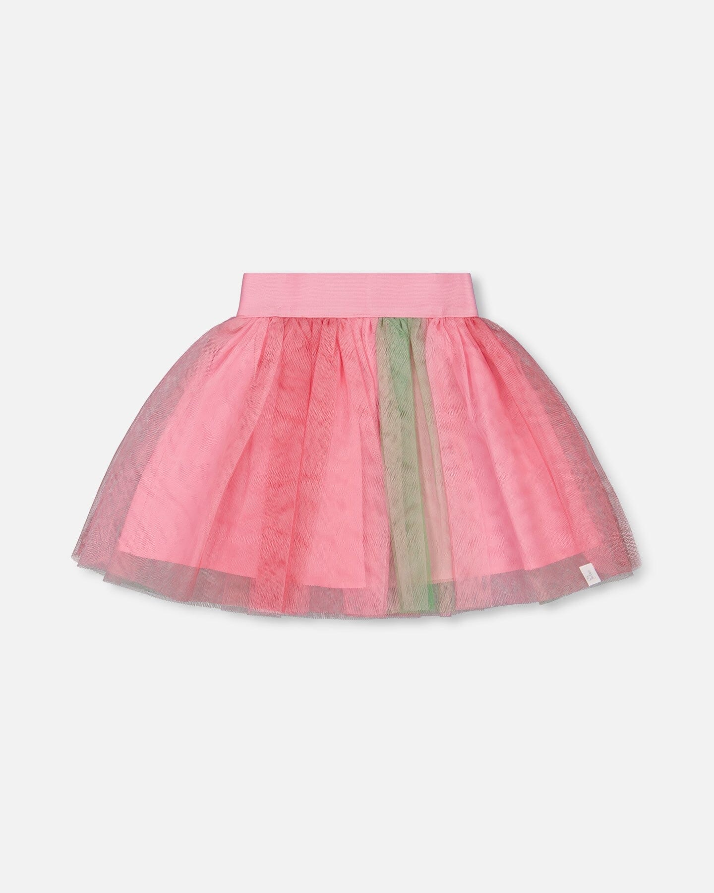 Printed Mesh Skirt Pink And Green - Deux par Deux