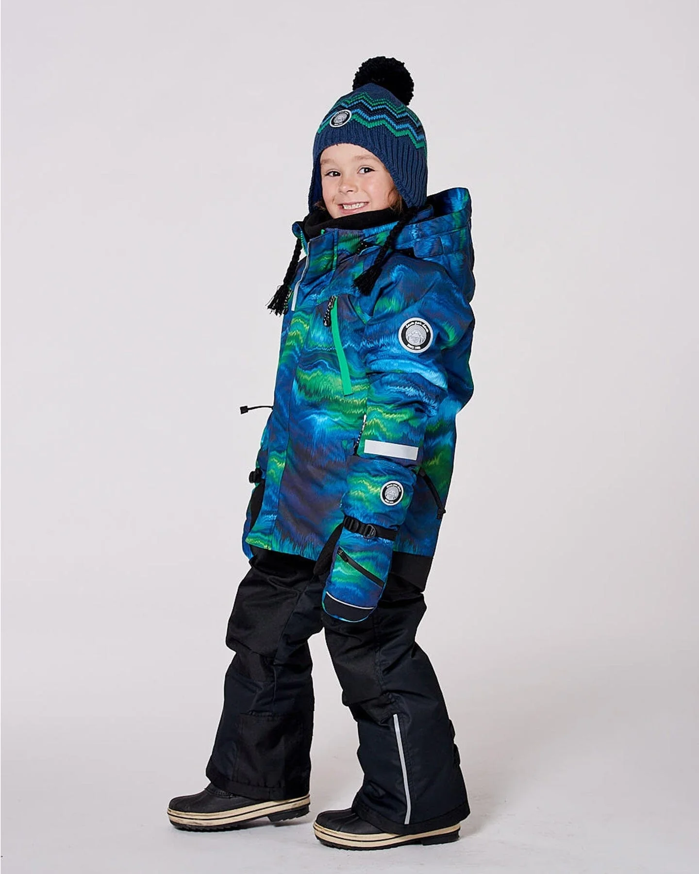 Two-Piece Play Snowsuit With Printed Jacket Black - Deux par Deux