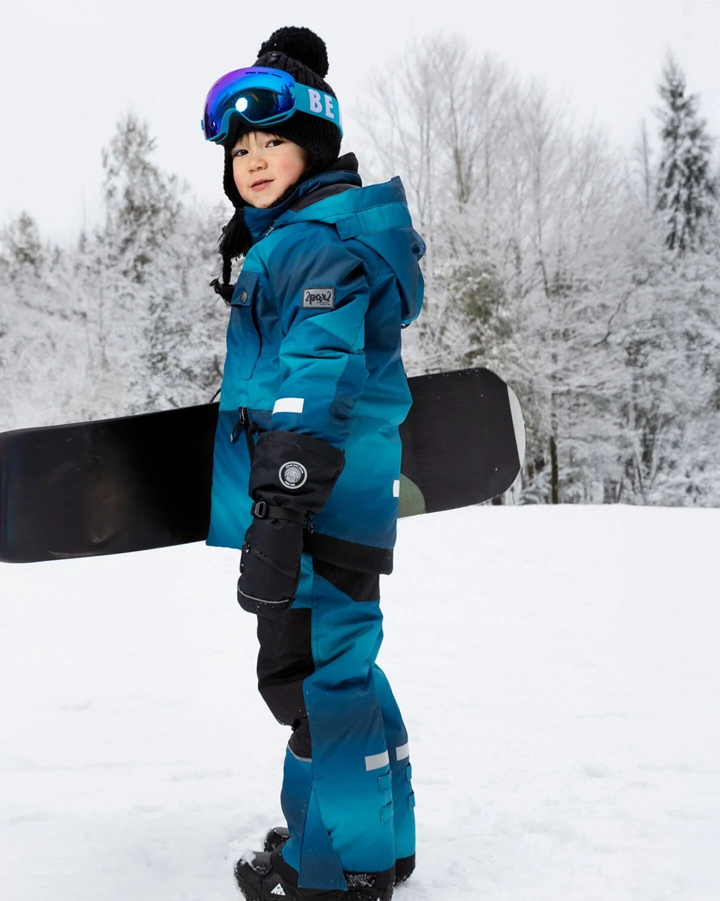 Two-Piece Teknik Snowsuit Teal Gradient - Deux par Deux
