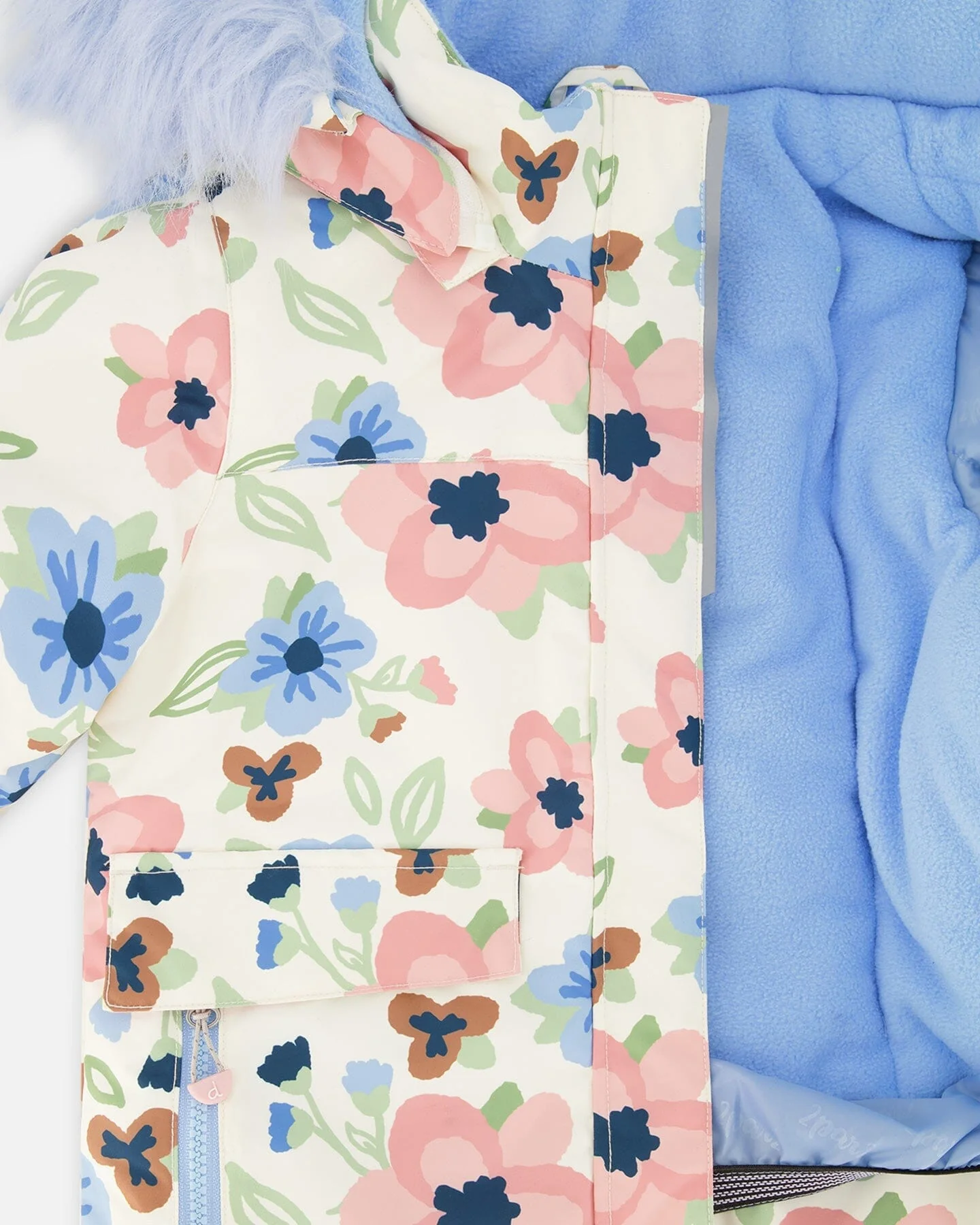 Two-Piece Discover Snowsuit With Printed Jacket Light Blue - Deux par Deux