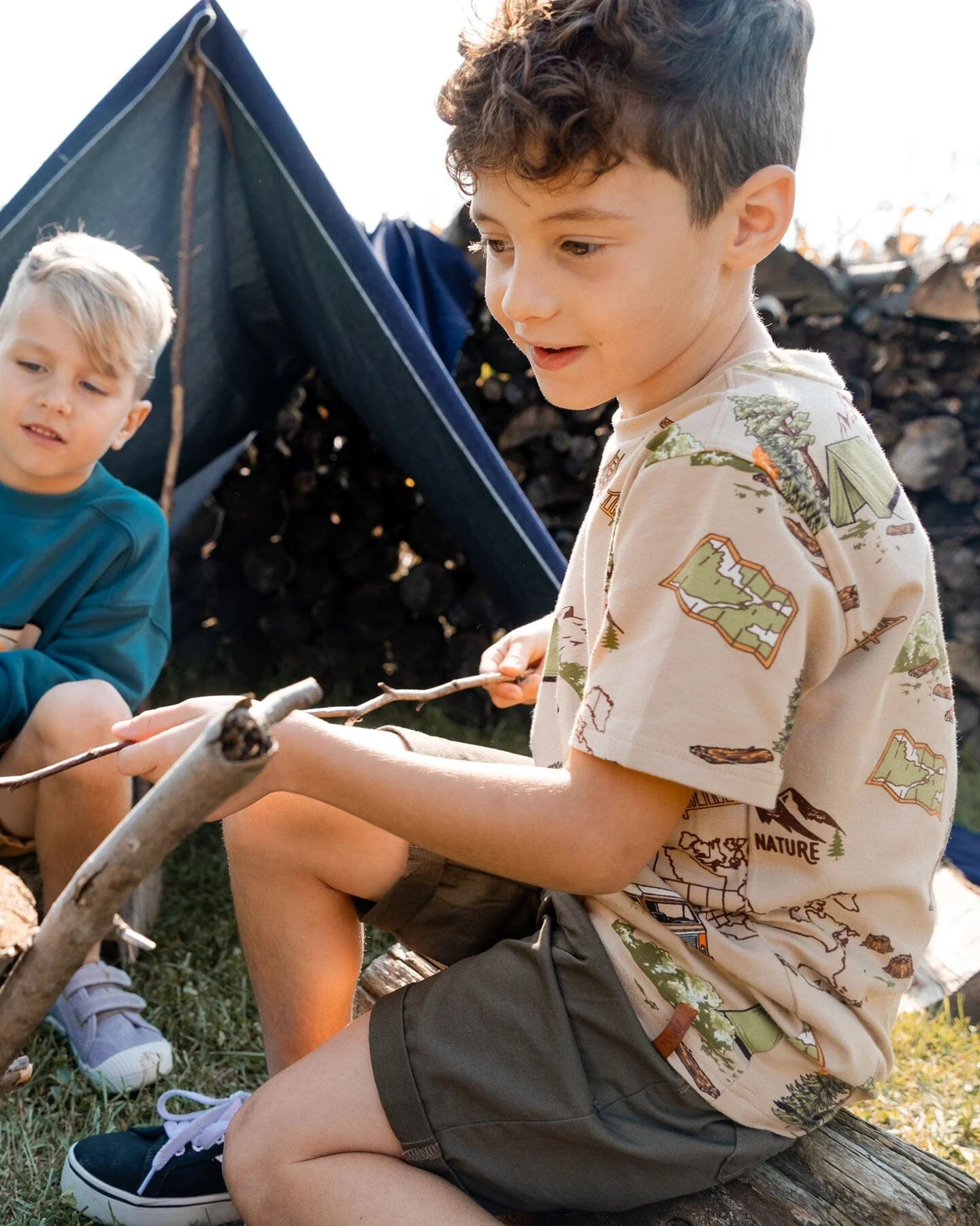 Stretch Twill Short Dark Olive Green - Deux par Deux