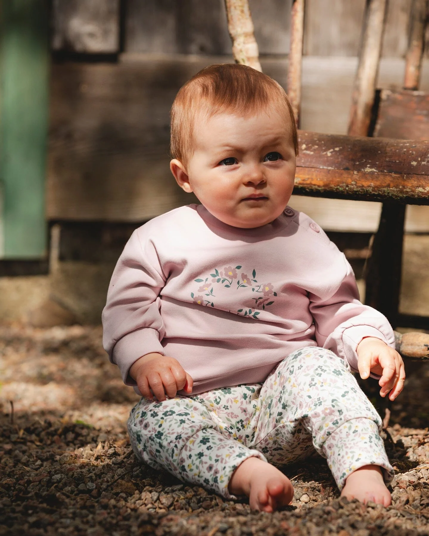 Organic Cotton Evolutive Pant And Long Sleeve Top Set Neutral Purple - Deux par Deux