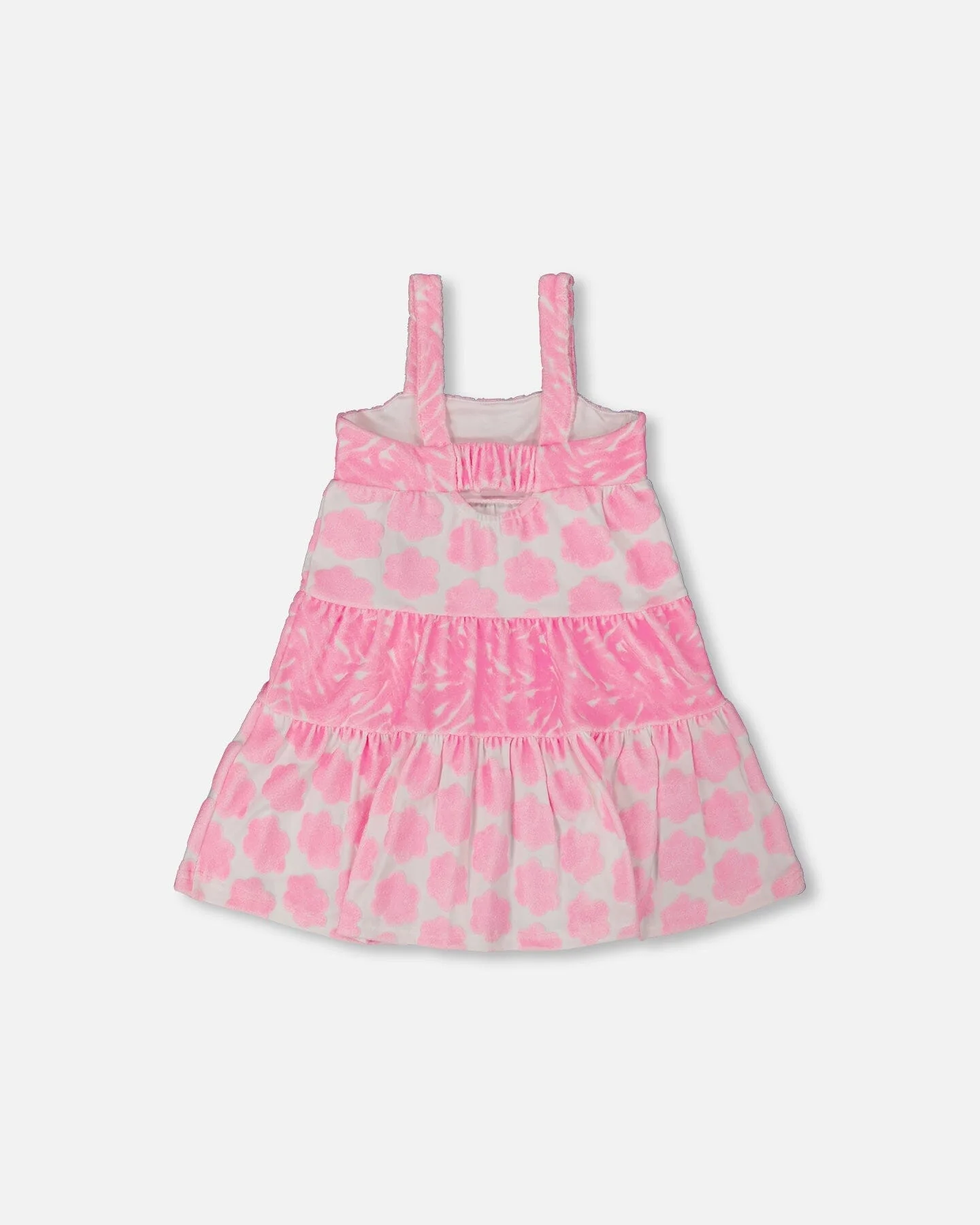 Printed Terry Beach Dress Pink And White - Deux par Deux