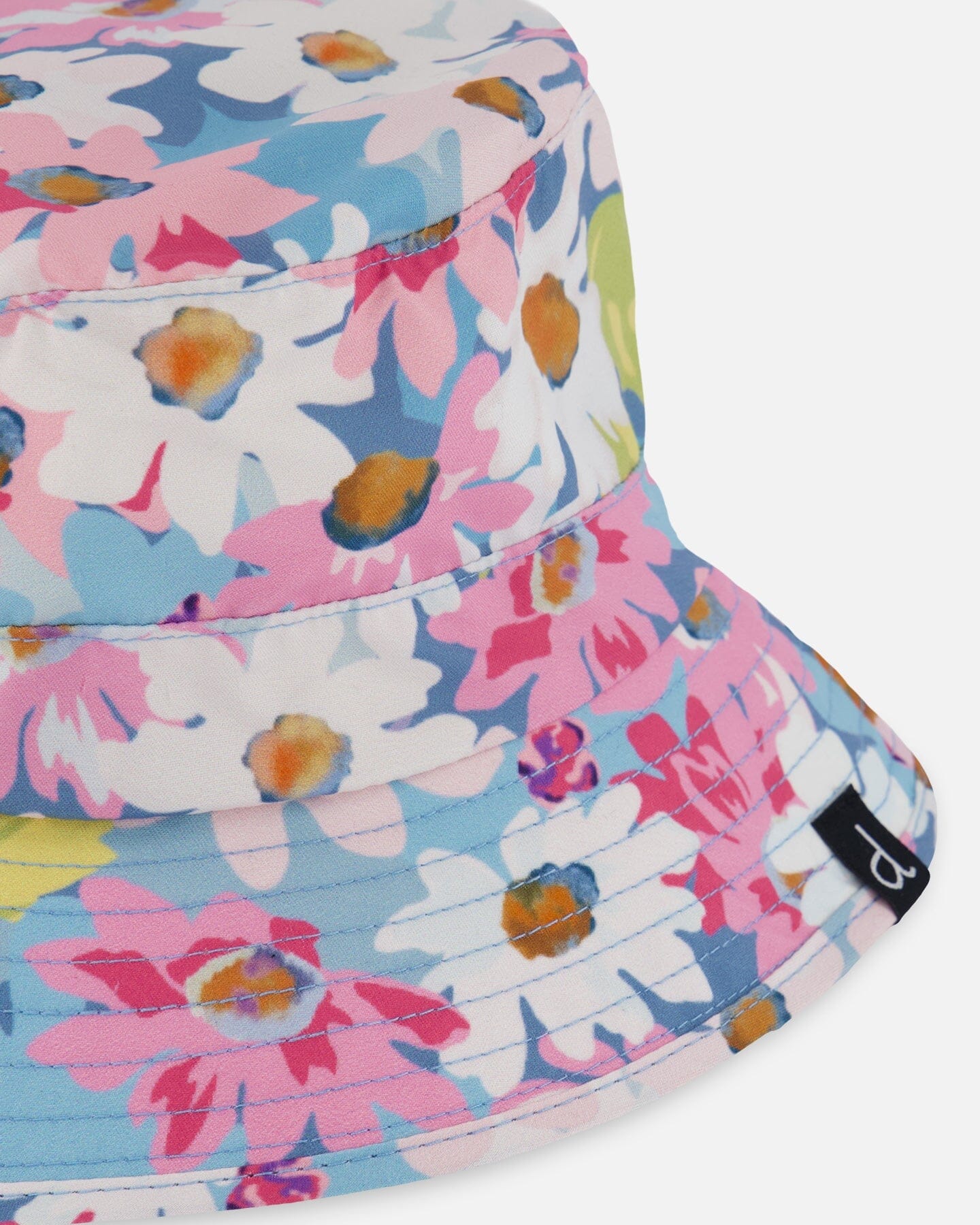 Printed Beach Sun Hat White, Pink, And Green Flowers - Deux par Deux