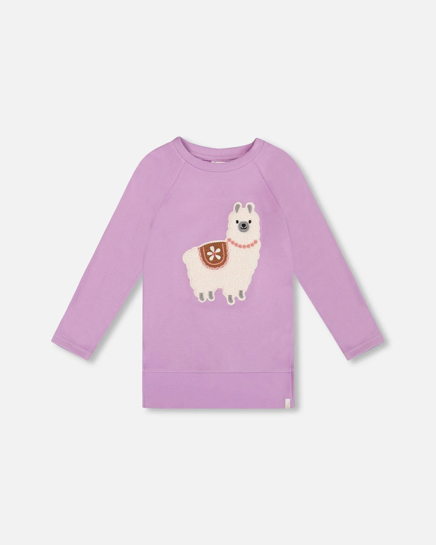 Super Soft Brushed Jersey Tunic Purple With Lama - Deux par Deux