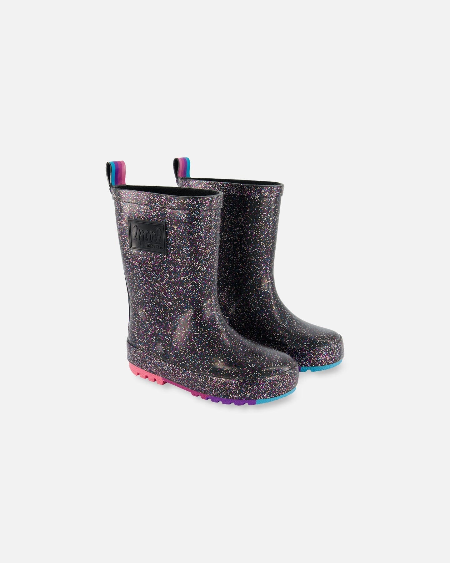 Rain Boots Black With Glitter - Deux par Deux
