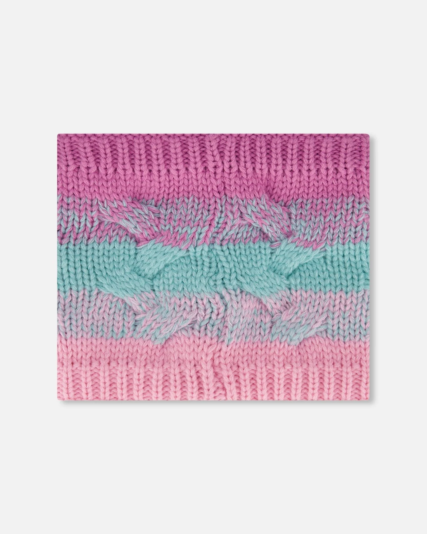 Lined Knit Neckwarmer Pink, Orange And Turquoise - Deux par Deux