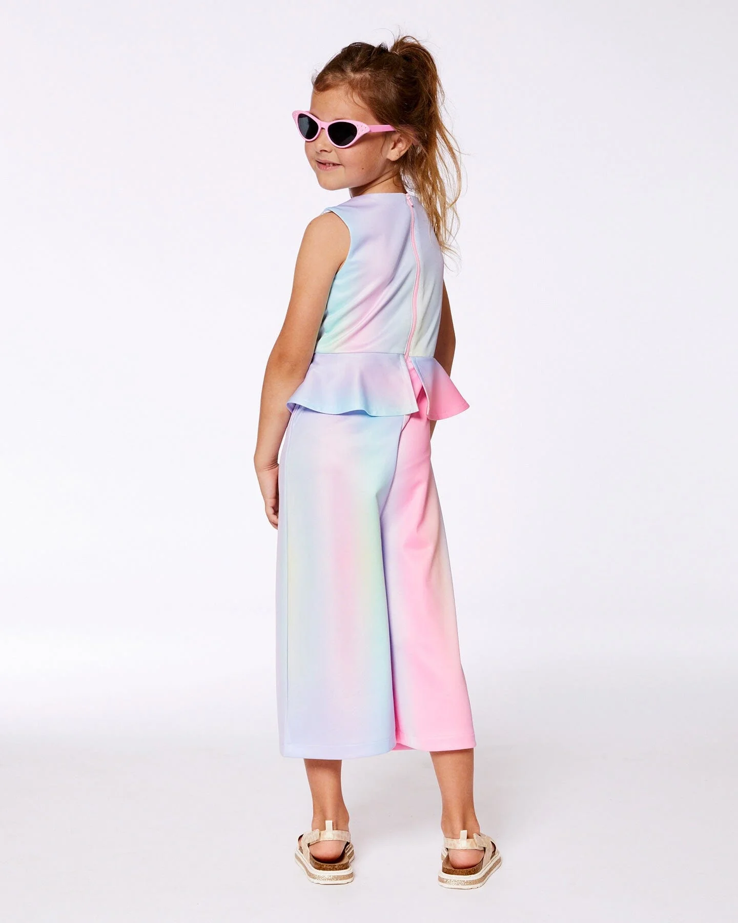 Gradient Milano Jumpsuit With Peplum Multicolored - Deux par Deux