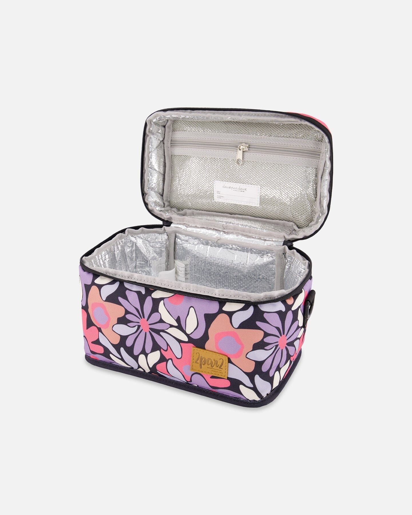 Lunch Box Black Retro Flower Print - Deux par Deux