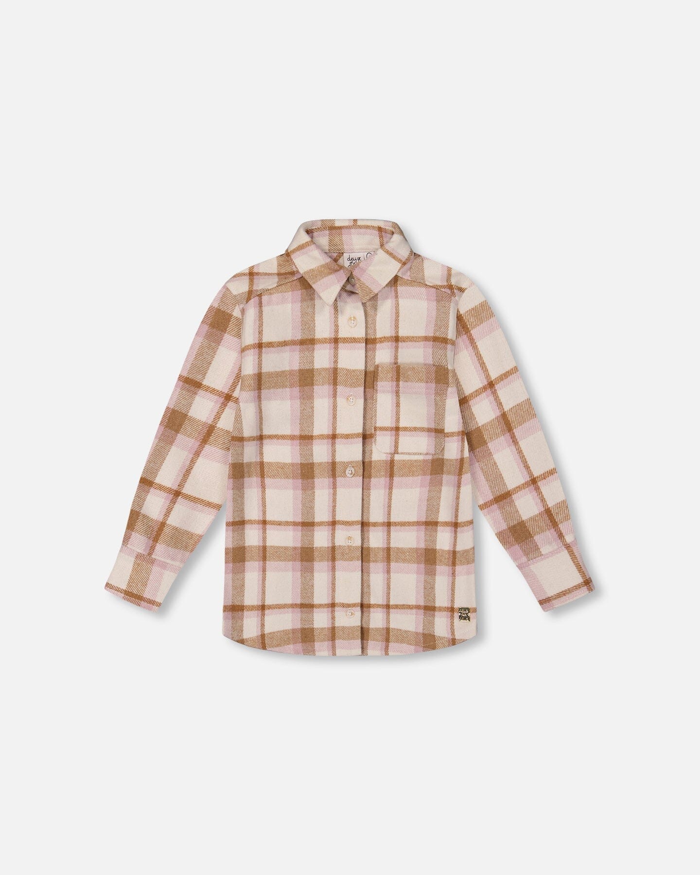 Plaid Overshirt Off-White, Beige And Pink - Deux par Deux