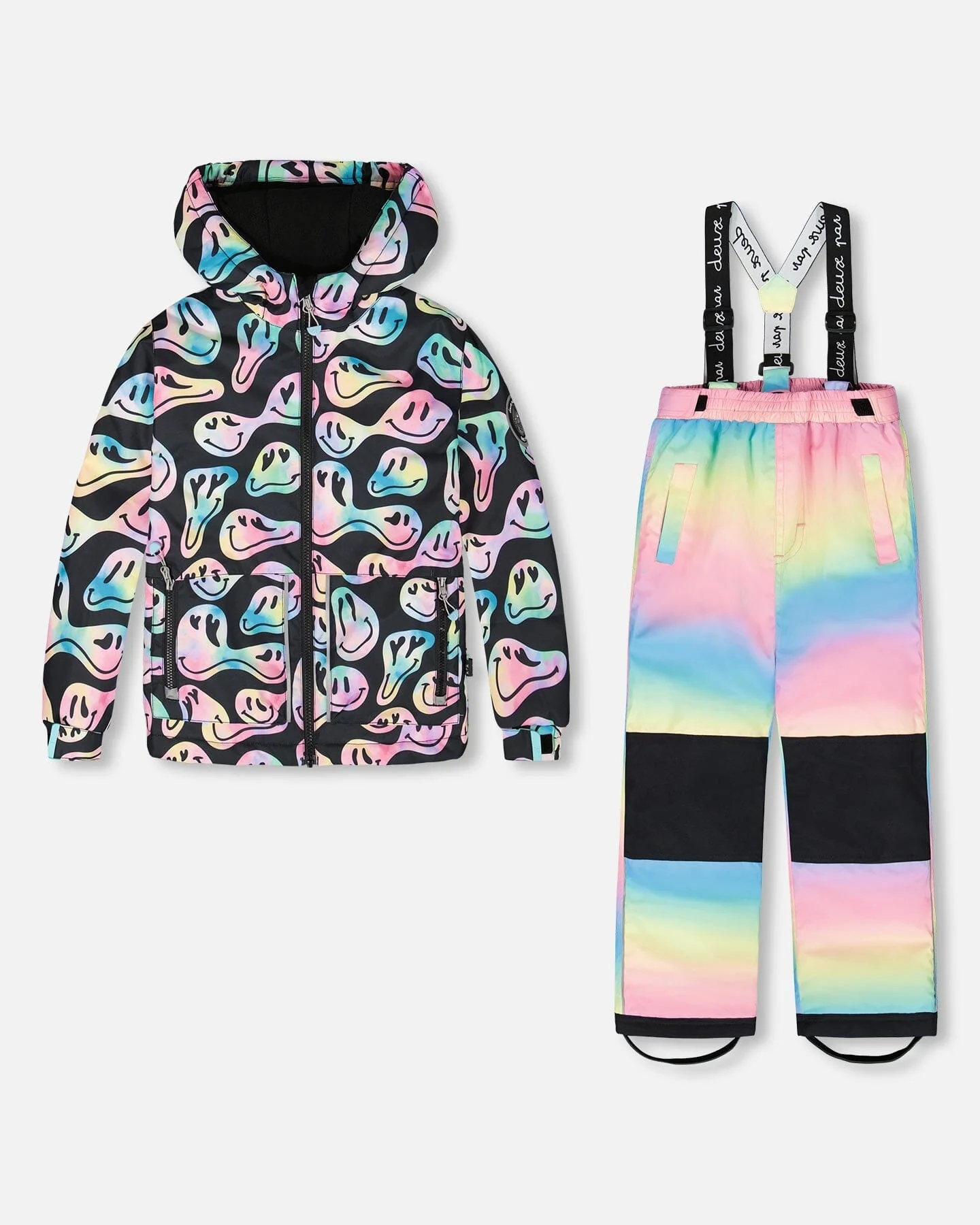 Two-Piece Chill Outerwear Set With Light Insulation Rainbow Gradient - Deux par Deux