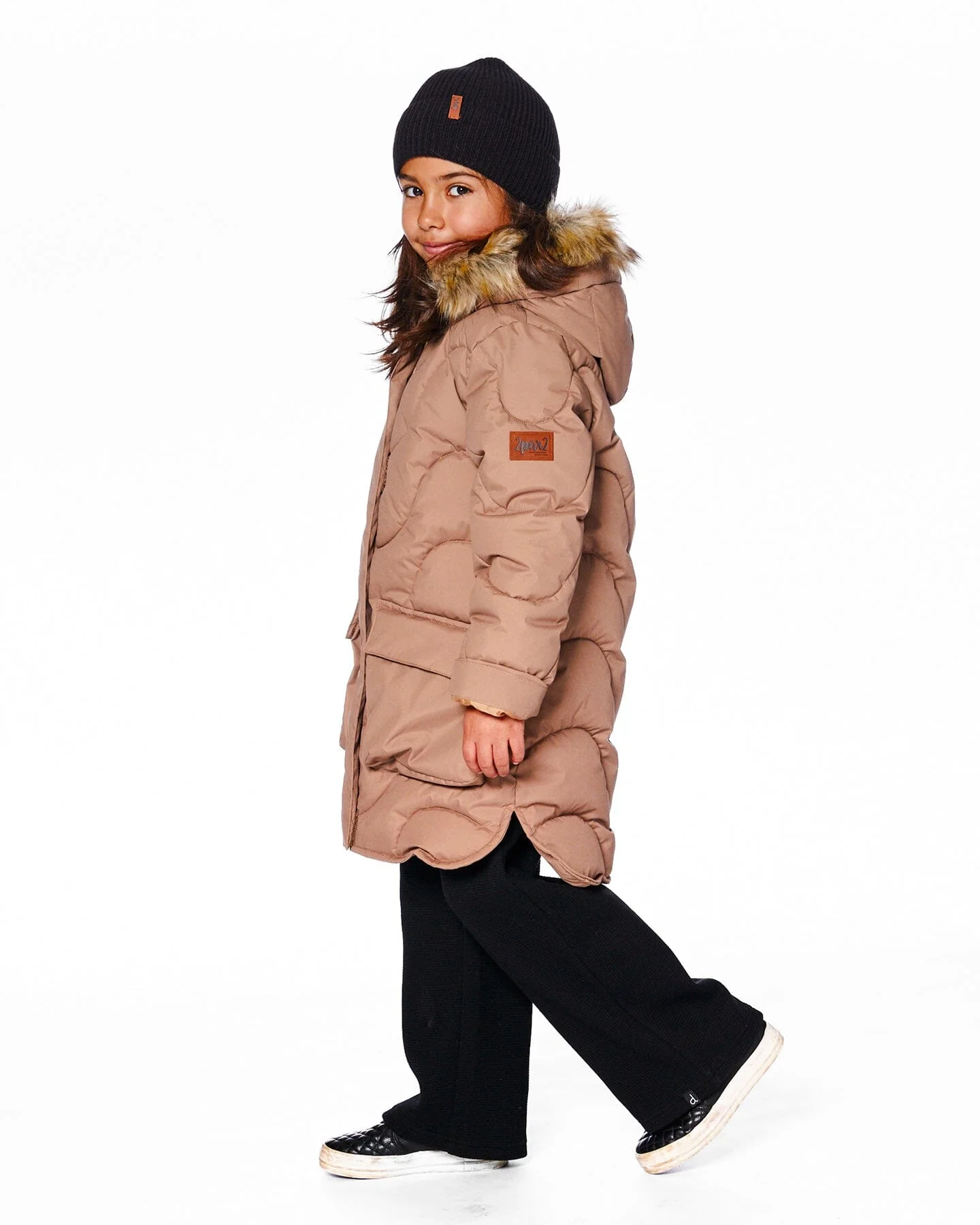 Long Wavy Quilt Puffy Winter Coat Chanterelle - Deux par Deux
