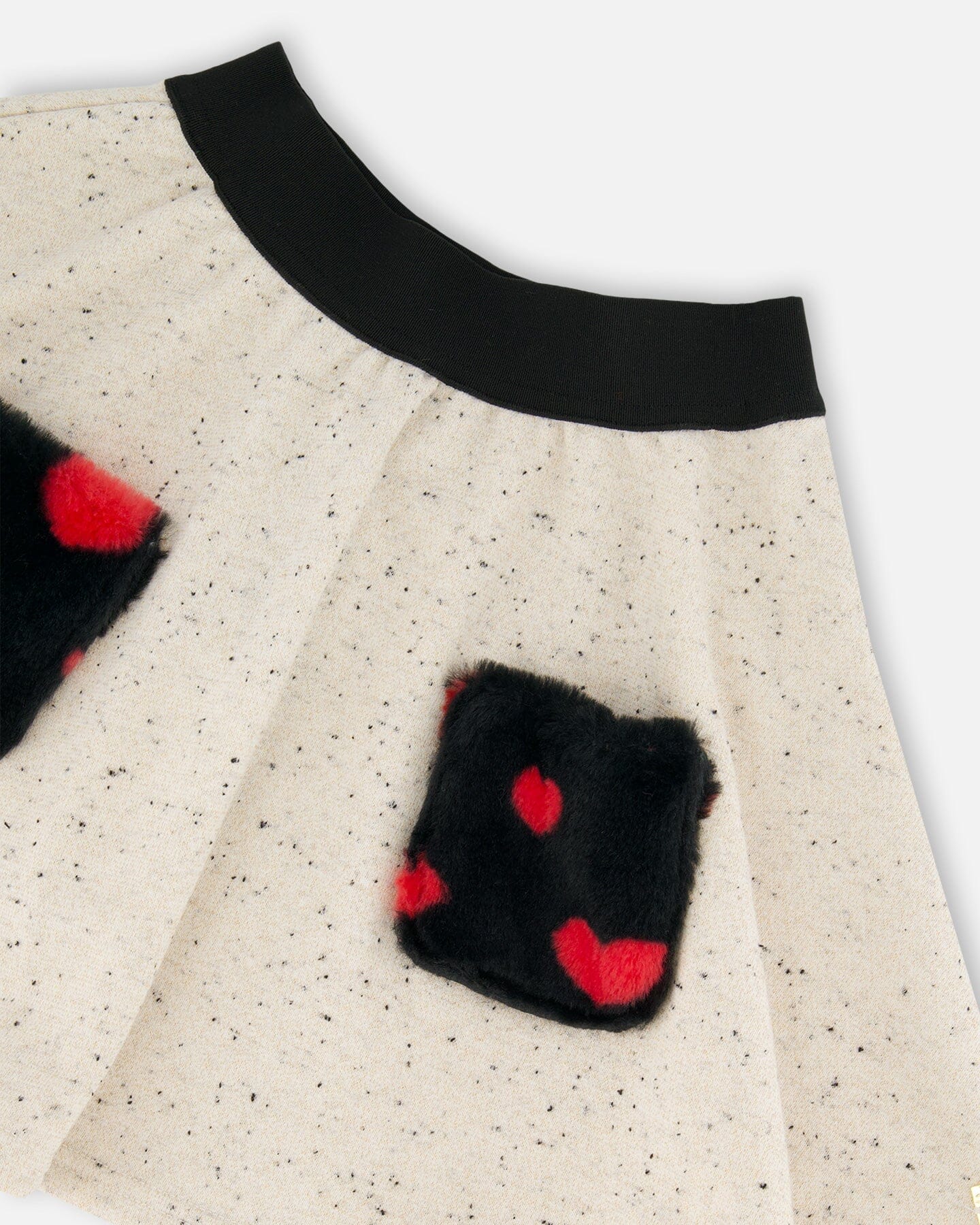 Glittering French Terry Skirt Beige And Black - Deux par Deux