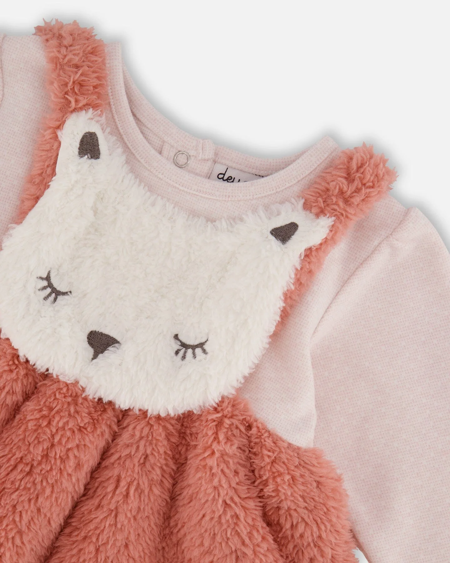 Bi-Material Dress And Leggings Set Old Pink - Deux par Deux