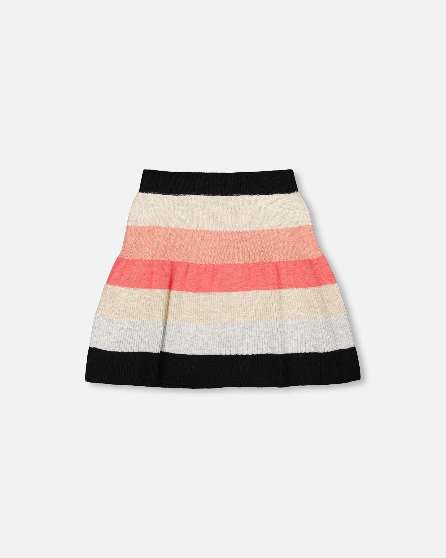Striped Knit Skirt Beige Black And Pink - Deux par Deux