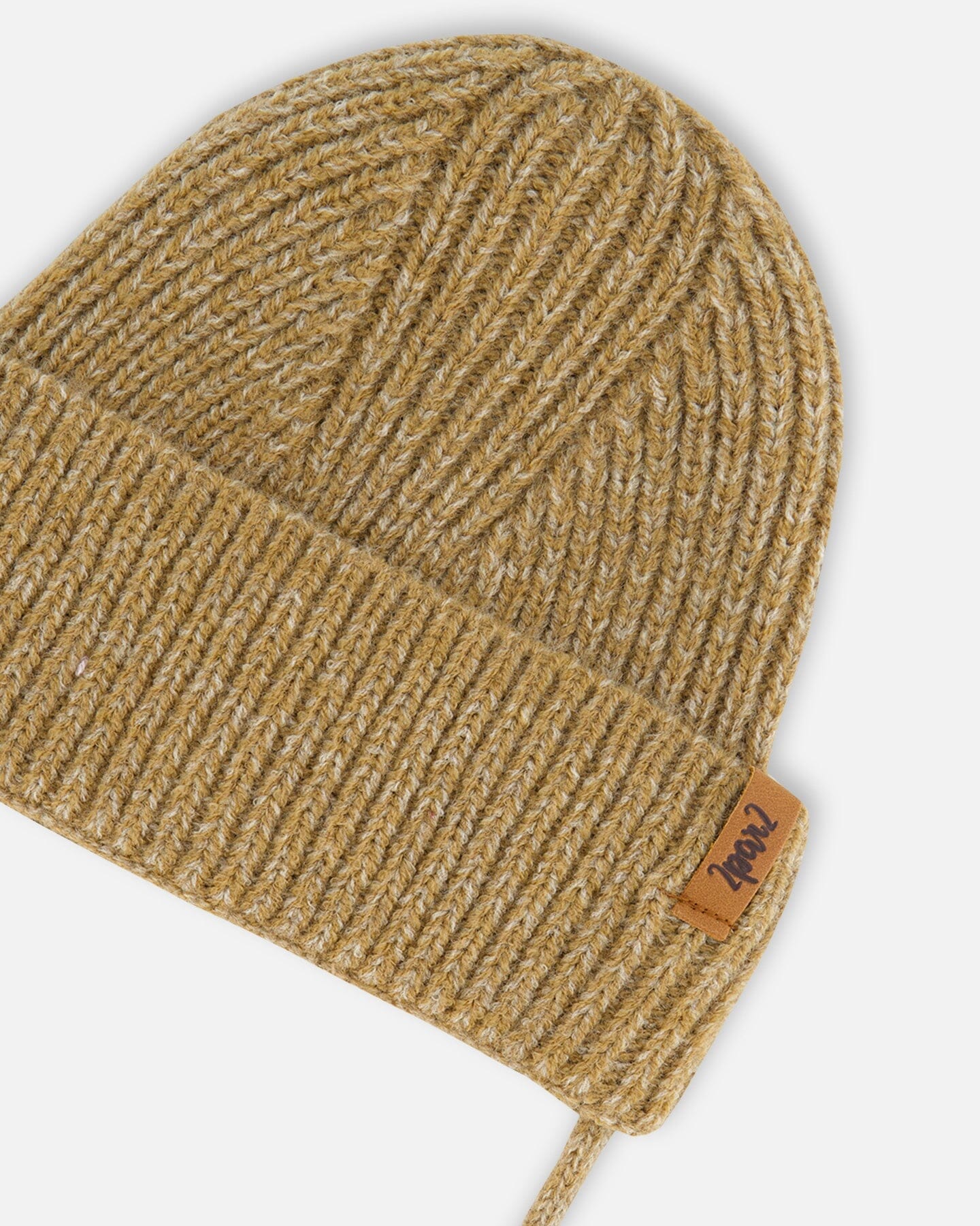 Mid-Season Knit Hat With Strings Taupe - Deux par Deux