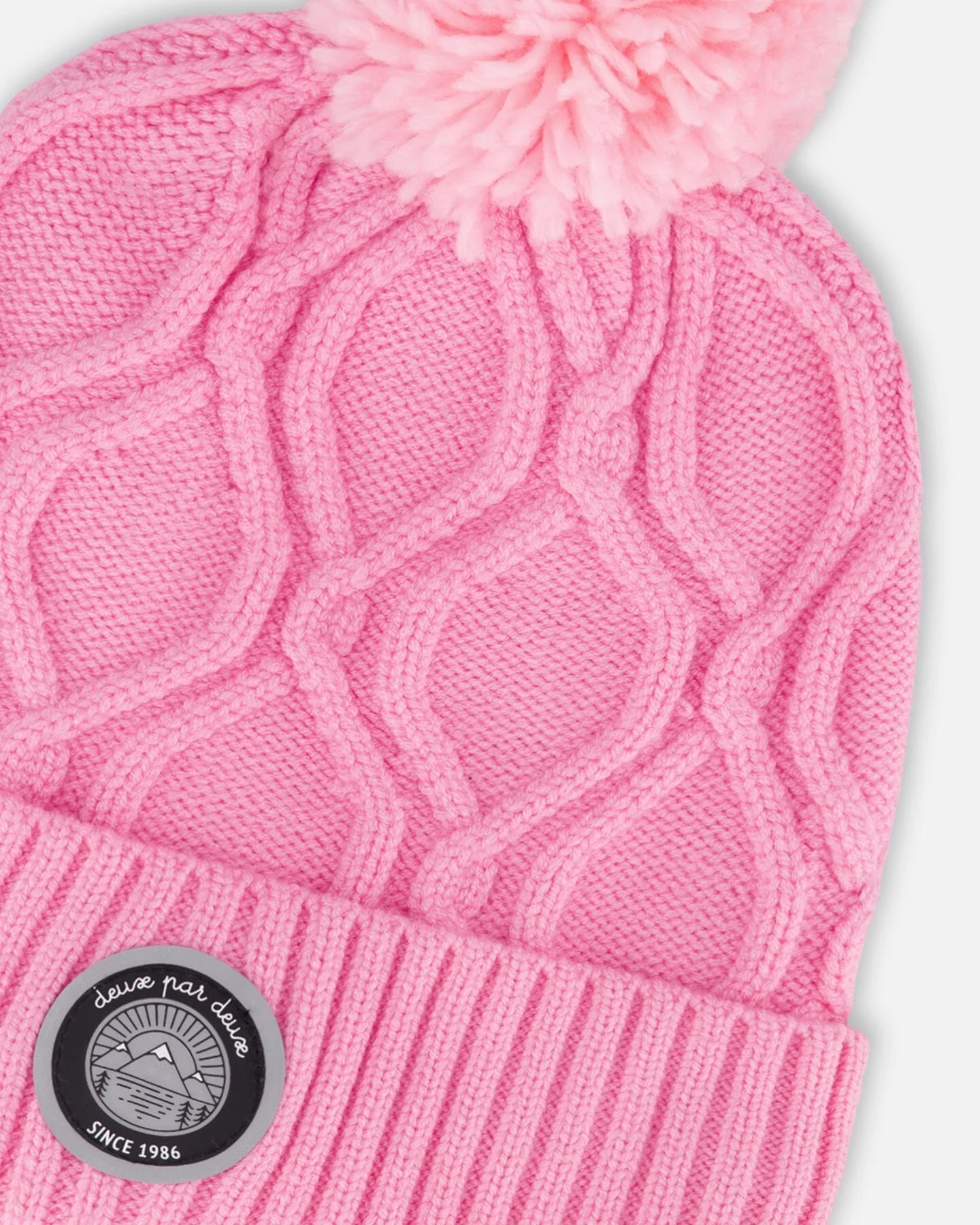Lined Knit Pompom Hat Pink - Deux par Deux