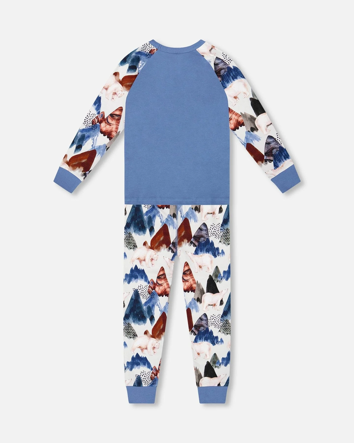 Two-Piece Organic Cotton Pajama Set White Bear Print - Deux par Deux