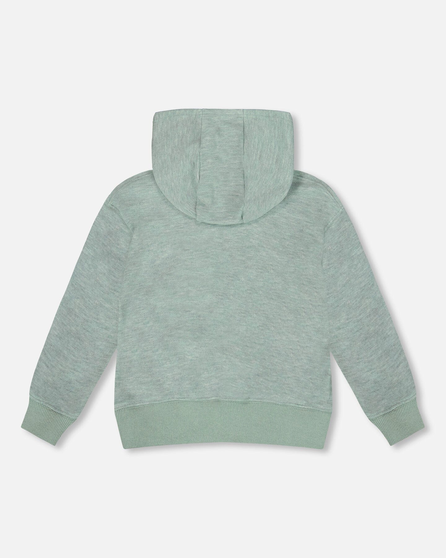 Super Soft Hooded Brushed Jersey Sweatshirt With Graphic Print Green - Deux par Deux