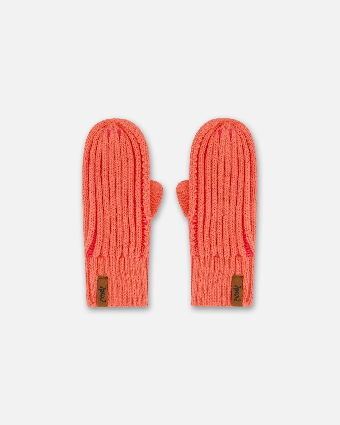 Knit Mittens Coral - Deux par Deux