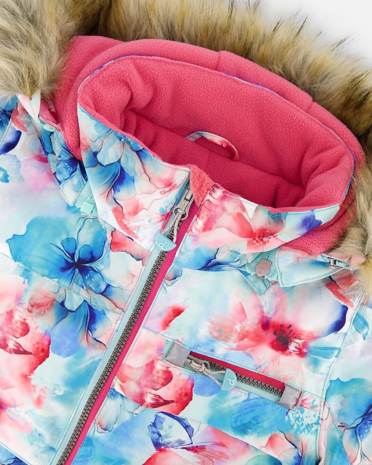 Two-Piece Play Snowsuit With Printed Jacket Flash Coral - Deux par Deux