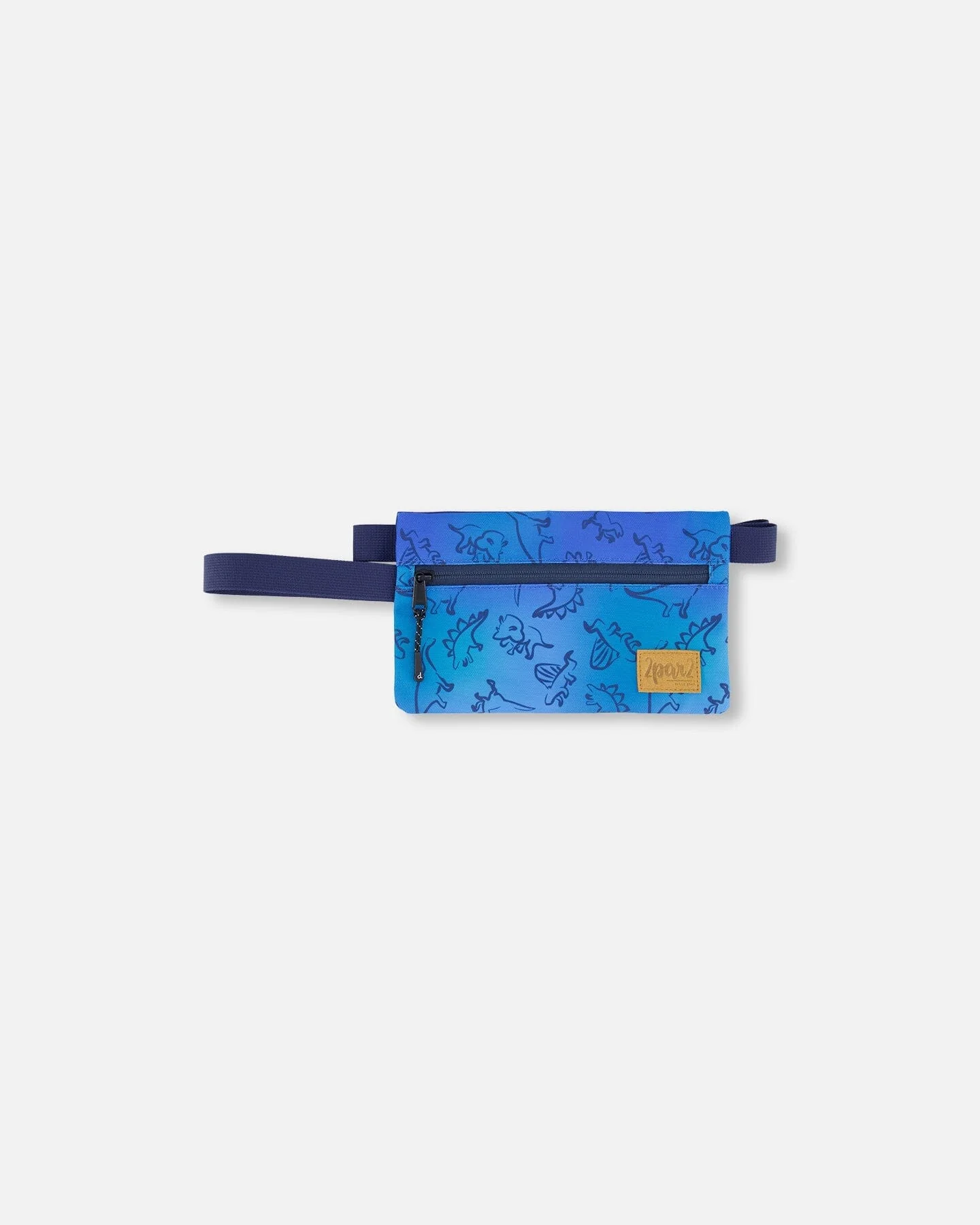 Double Pencil Case Blue Gradient Dinosaur Print - Deux par Deux