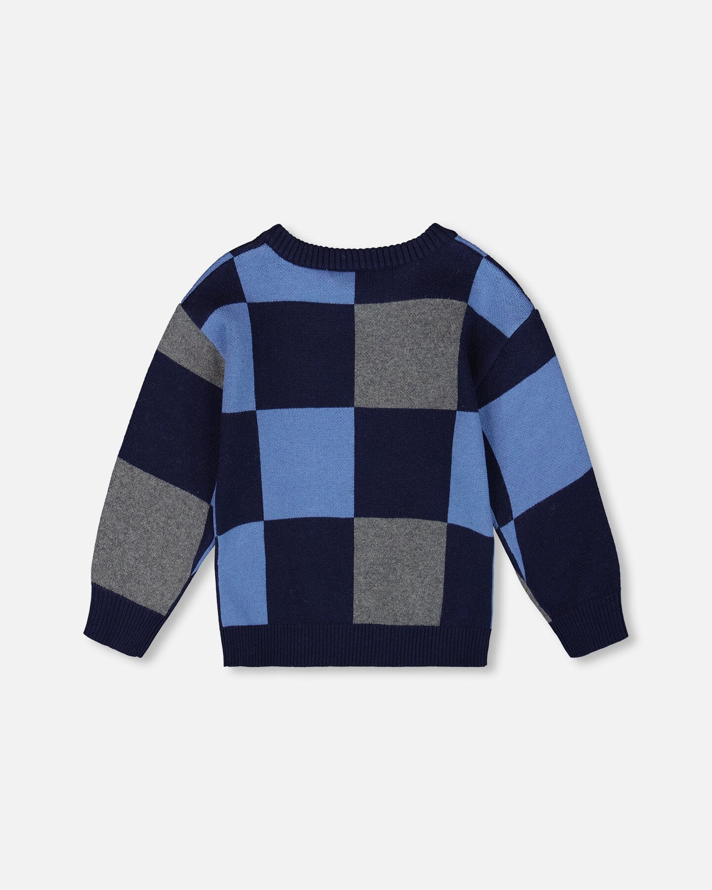 Knit Sweater Blue Checkered - Deux par Deux