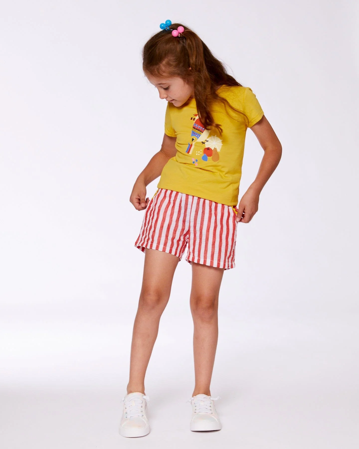 Seersucker Short Red, White, And Black - Deux par Deux