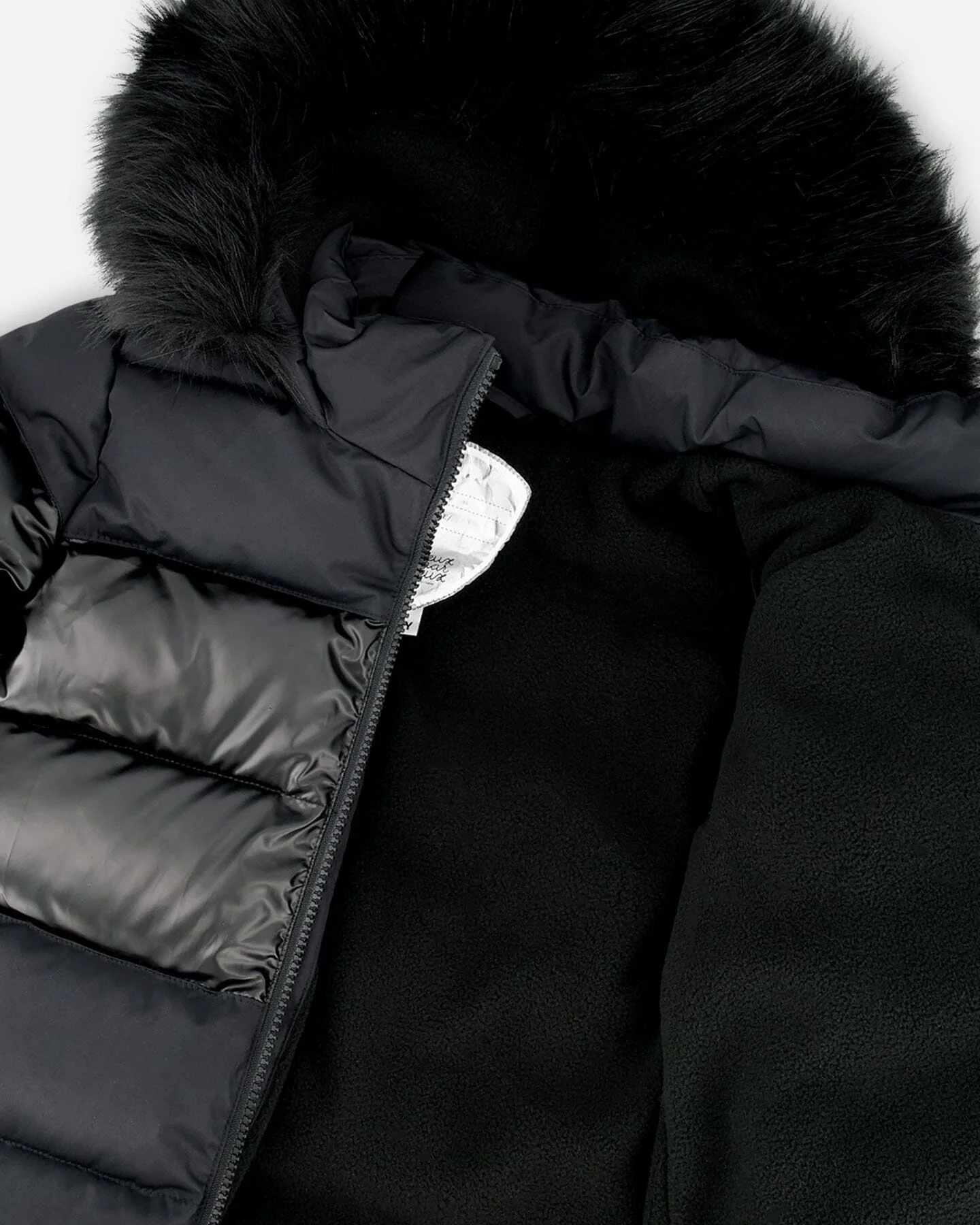 Long Metallic Puffy Coat Black - Deux par Deux
