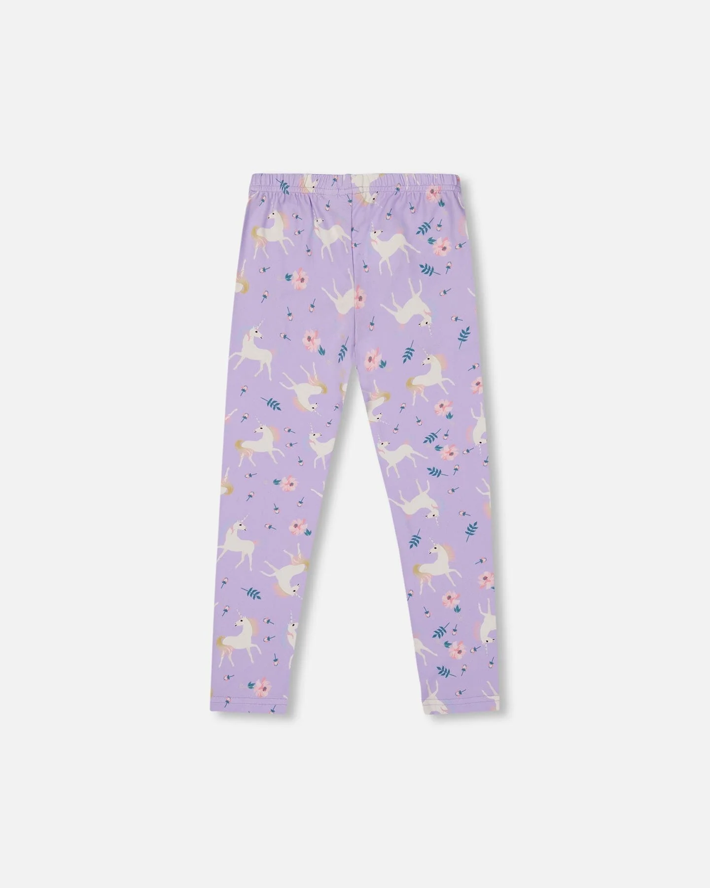 Stretch Jersey Leggings Lilac Unicorn Print - Deux par Deux