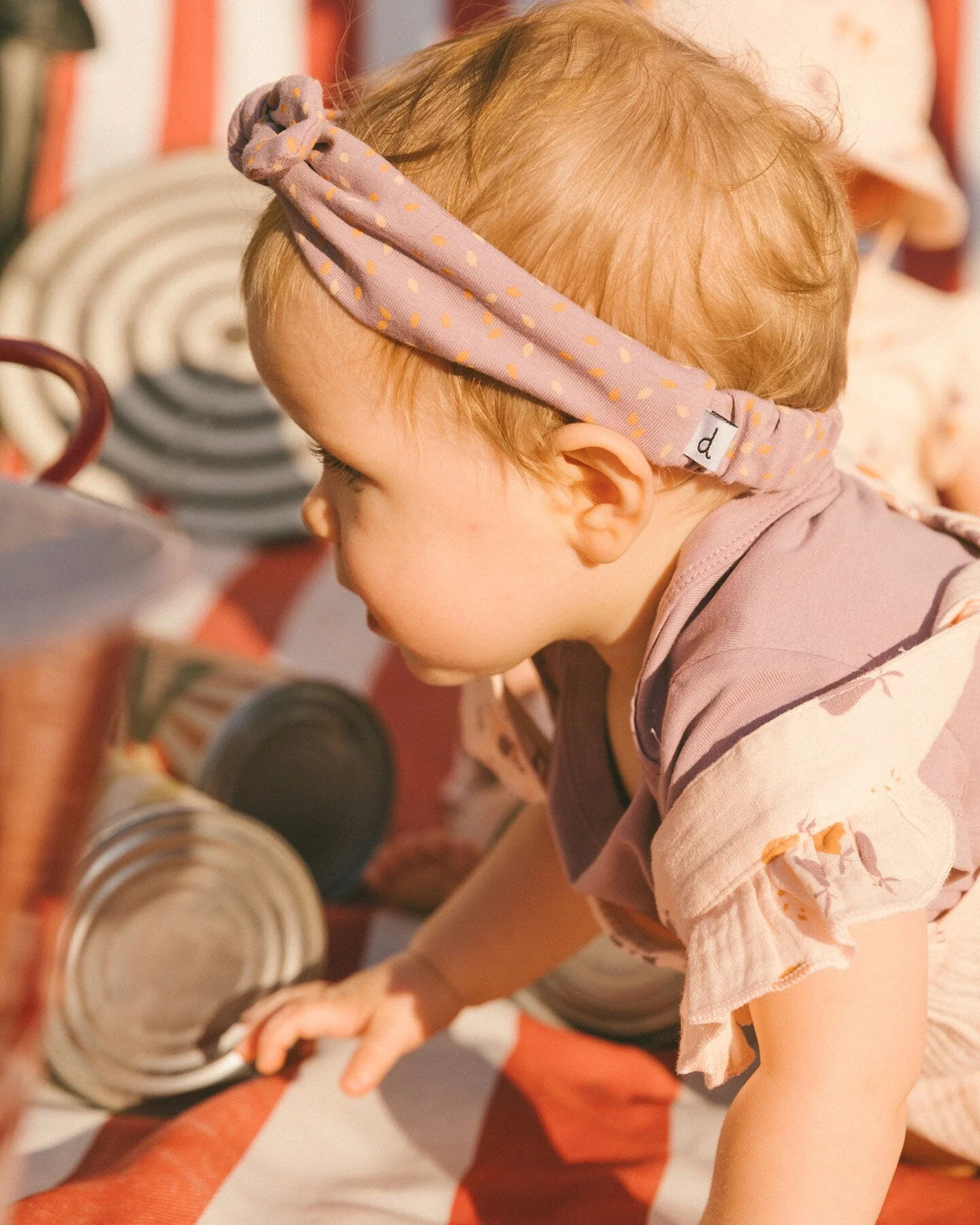 Printed Organic Cotton Headband Pear Seeds - Deux par Deux