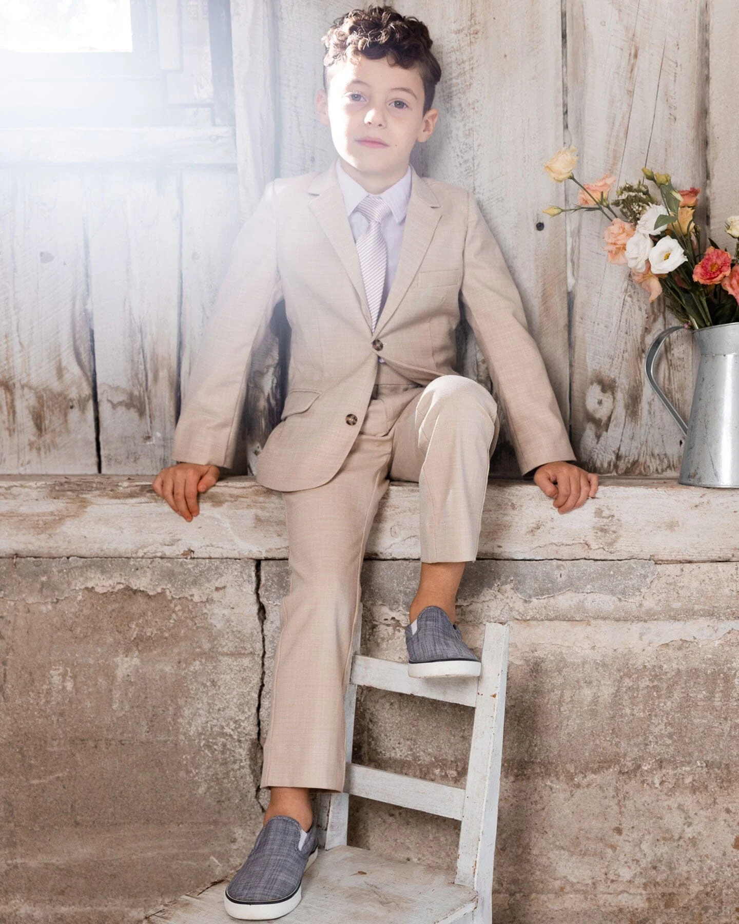 Two Button Blazer Light Taupe - Deux par Deux