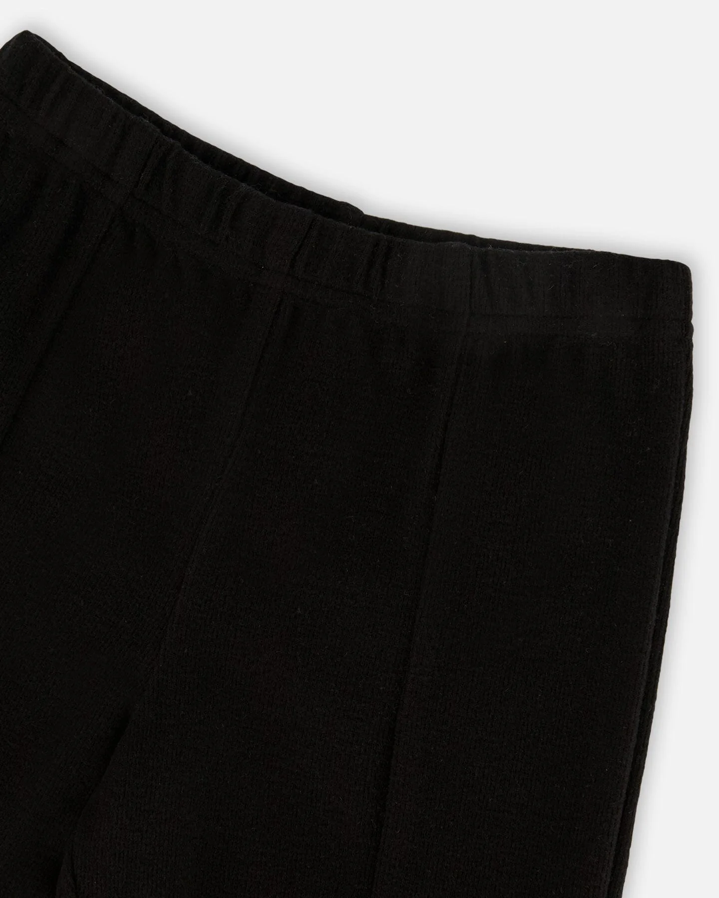 Ribbed Leggings Bootleg With Slit Black - Deux par Deux